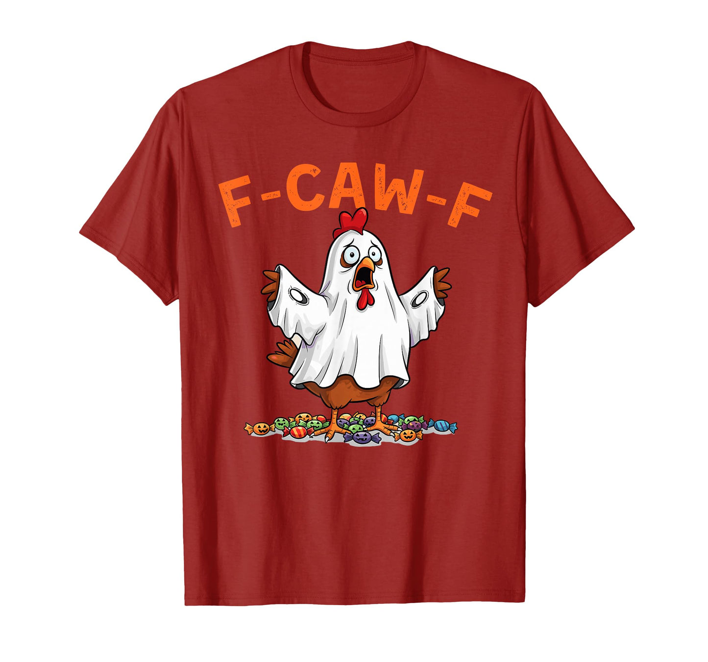 Funny F-Caw-F Chicken Halloween Chicken Ghost F-Caw-F Meme T-Shirt