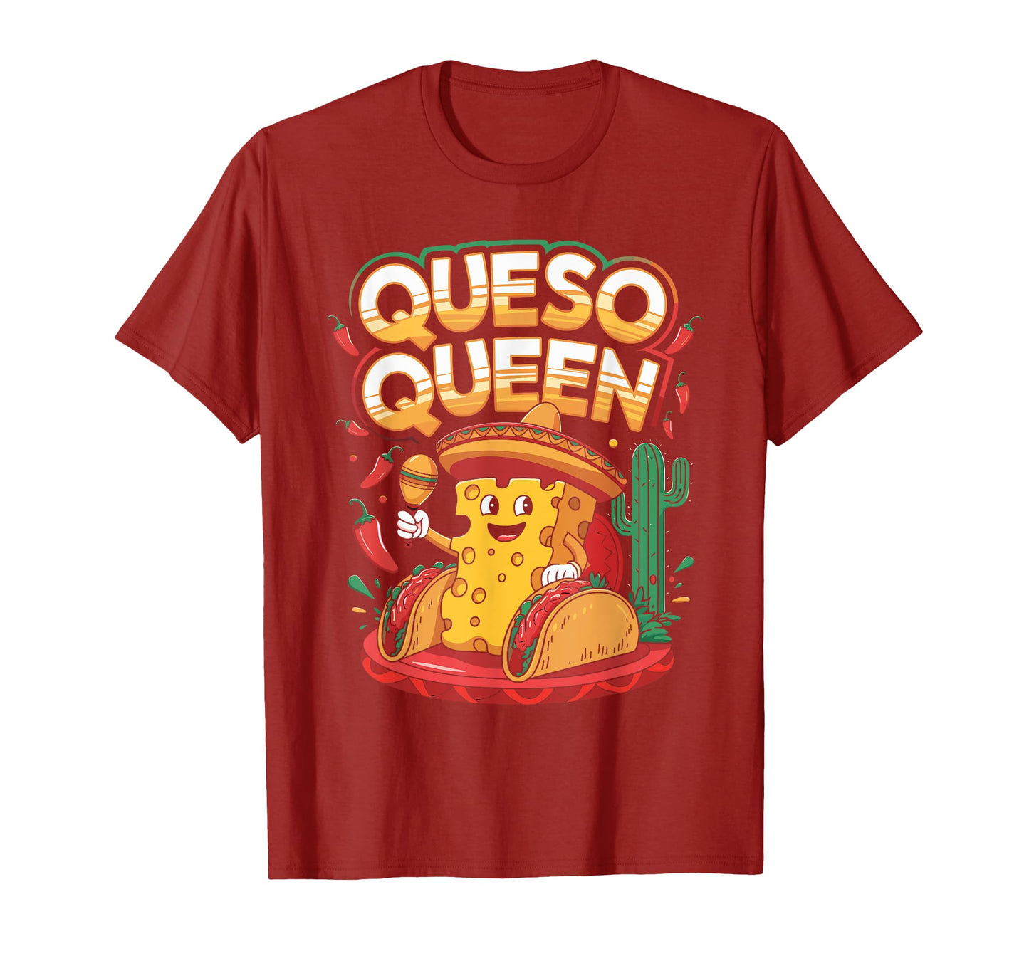 Queso Queen Shirt with Fiesta Floral Design T-Shirt