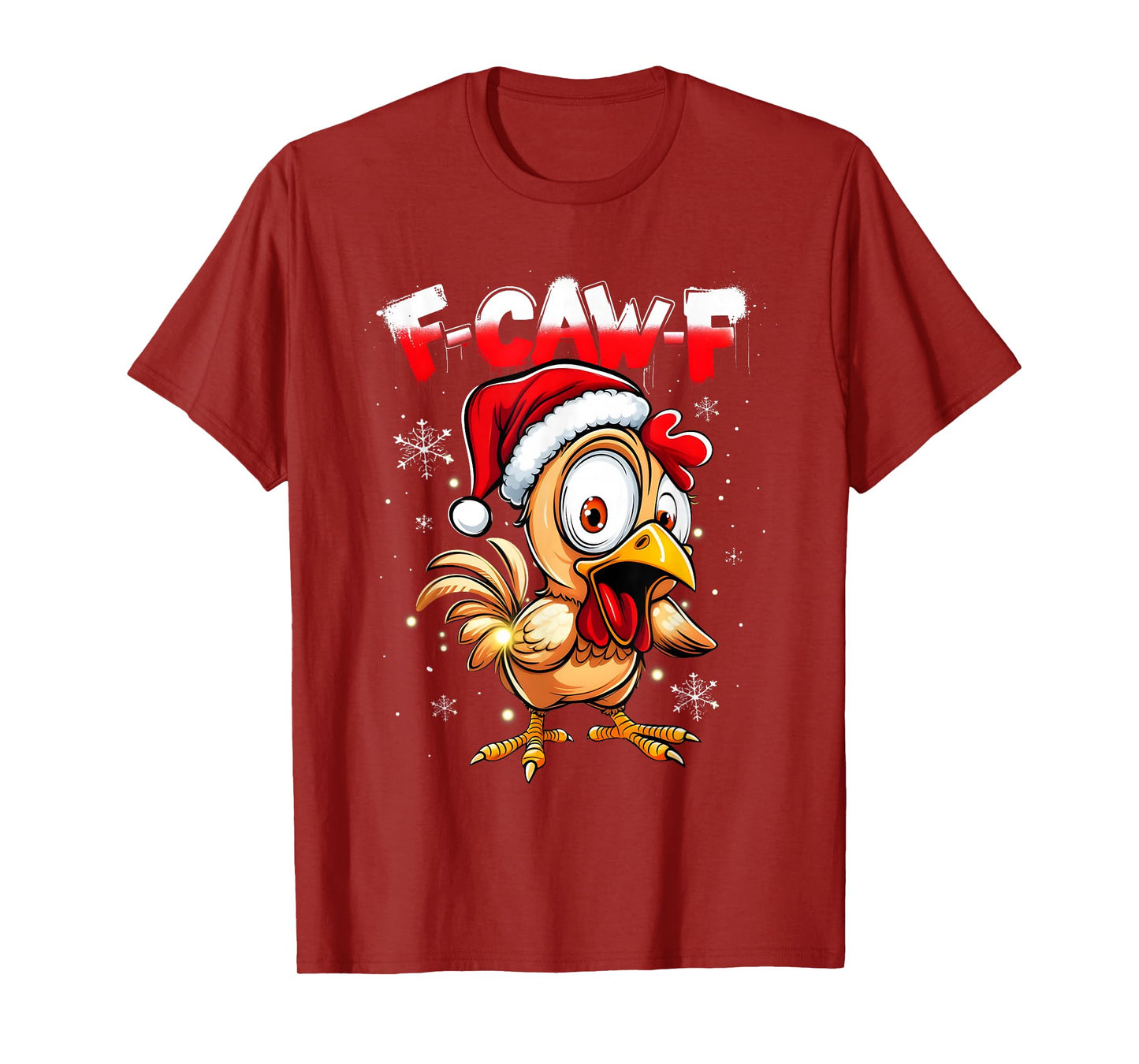 F-Caw-F Funny Chicken Humor Santa Christmas Rooster Joke T-Shirt