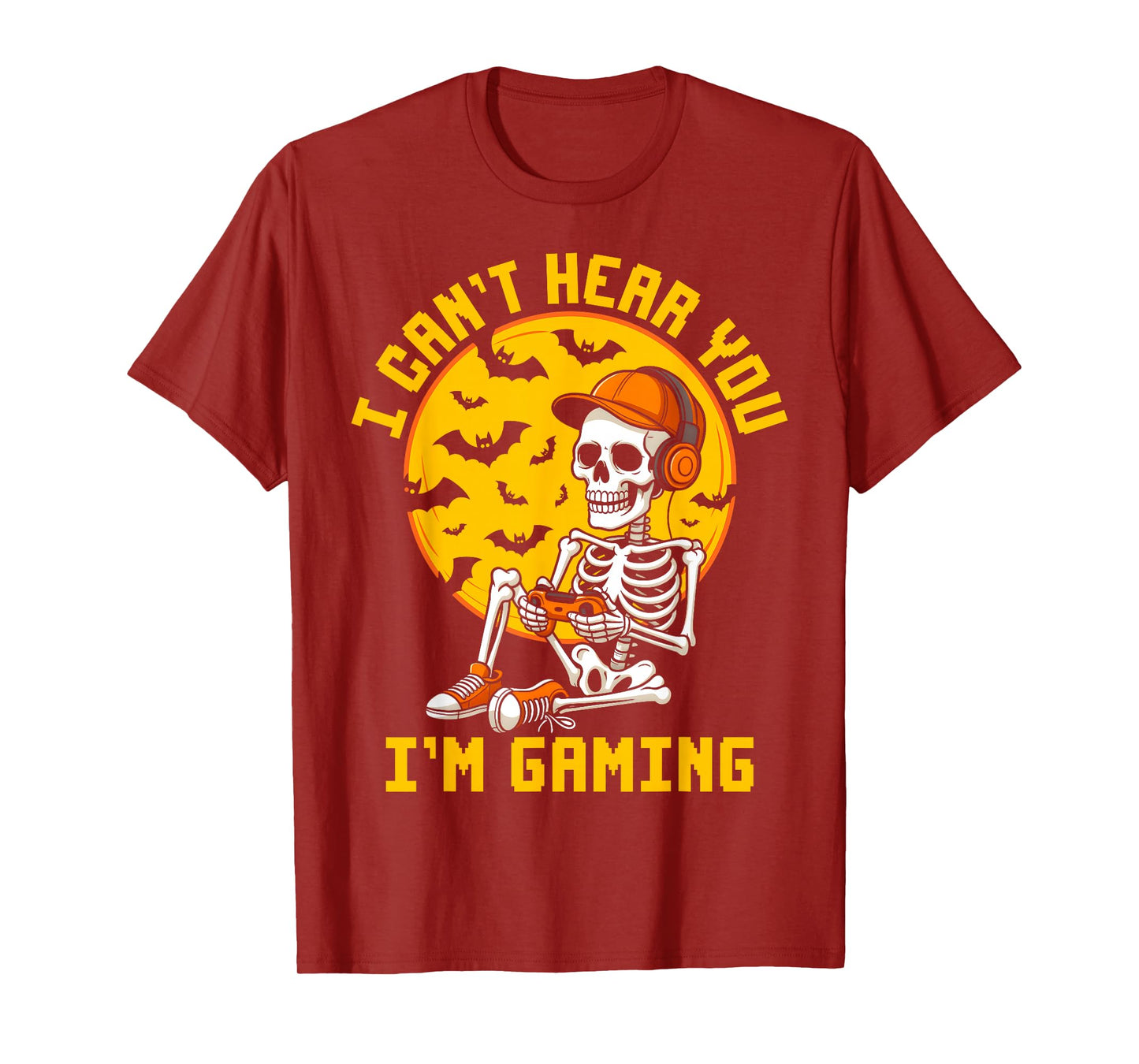 I Can't Hear You I'm Gaming Hallowen Skeleton Gamer Video T-Shirt