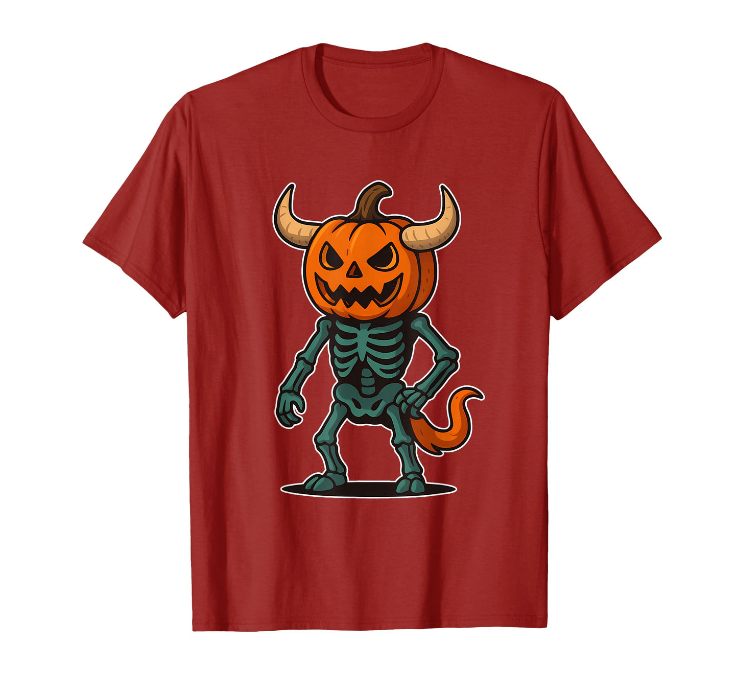 Pumpkin Demon Skeleton T-Shirt