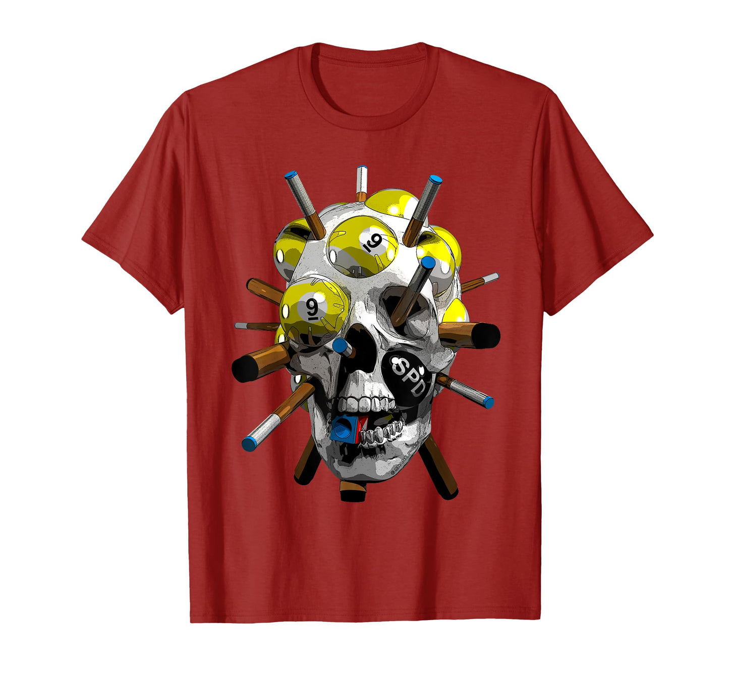 Halloween 9-Ball Pool Cues for Billiards & Nine Ball Player T-Shirt