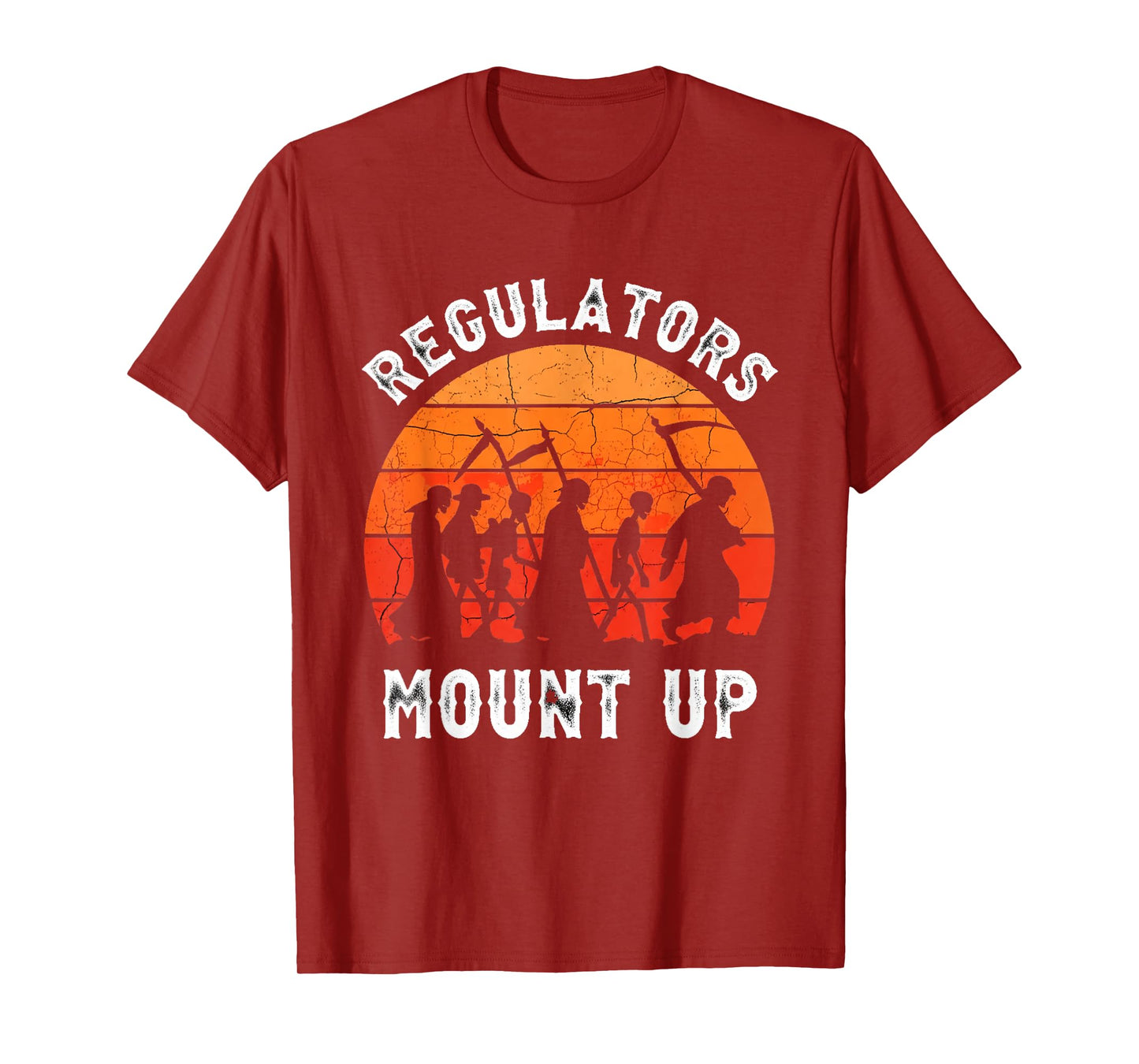 Regulators Mount Up Retro Skeleton Sunset T-Shirt