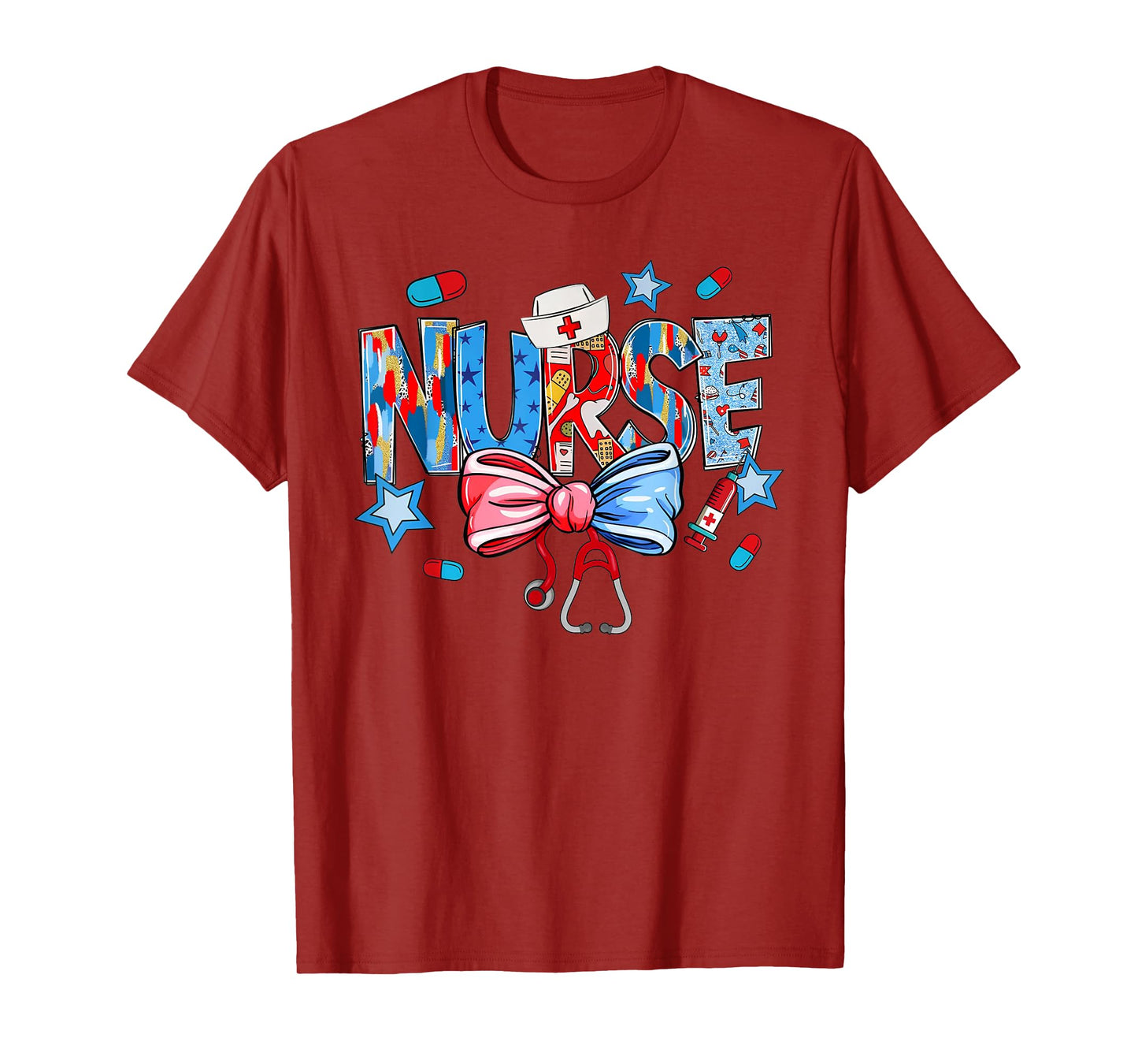 American Nurse 4th of July Nurse Scrub Top Patriot Women Rn T-Shirt