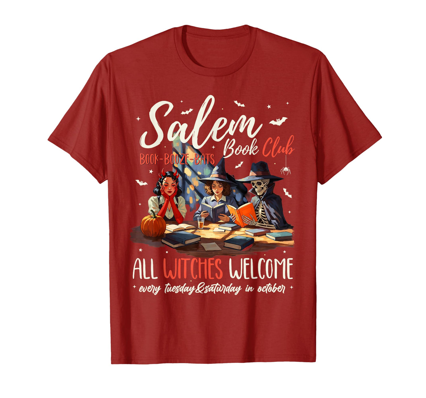 Vintage Salem Book Club Witchy Witch Spooky Season Halloween T-Shirt