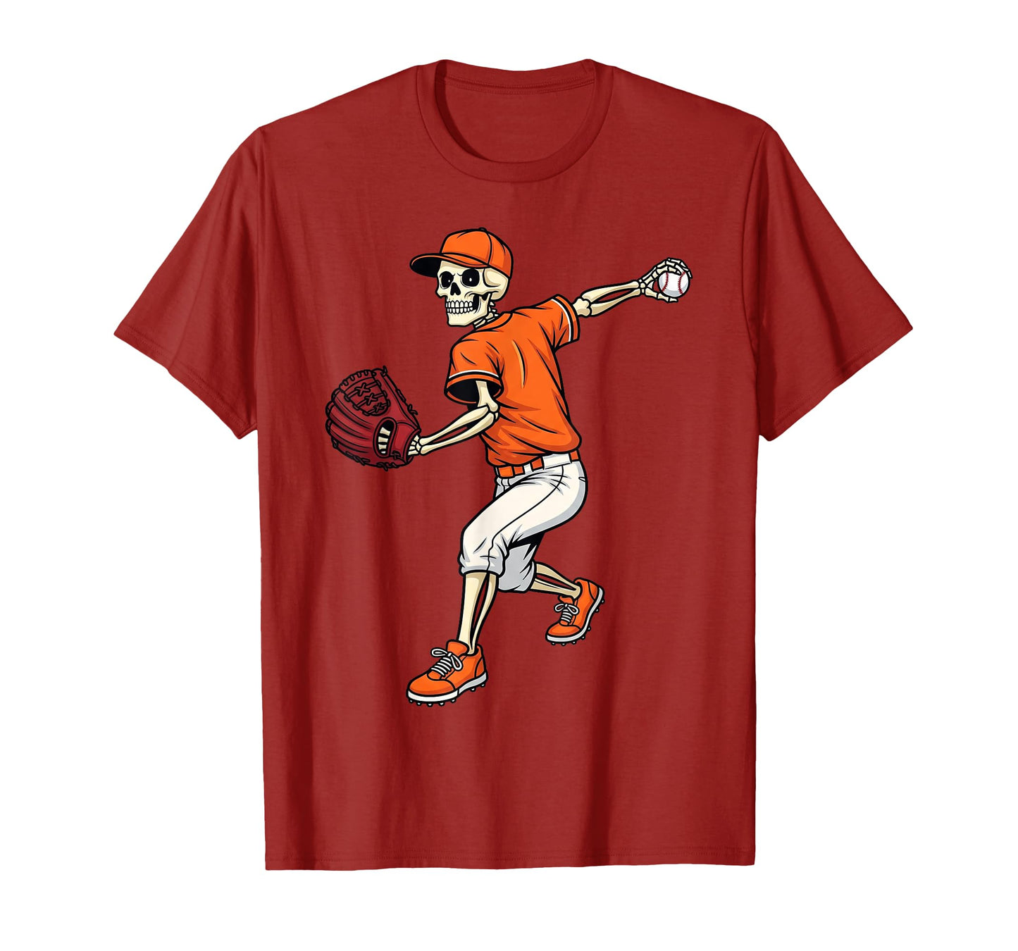 Skeleton Baseball Halloween Costume Gifts for Men Women Kids T-Shirt