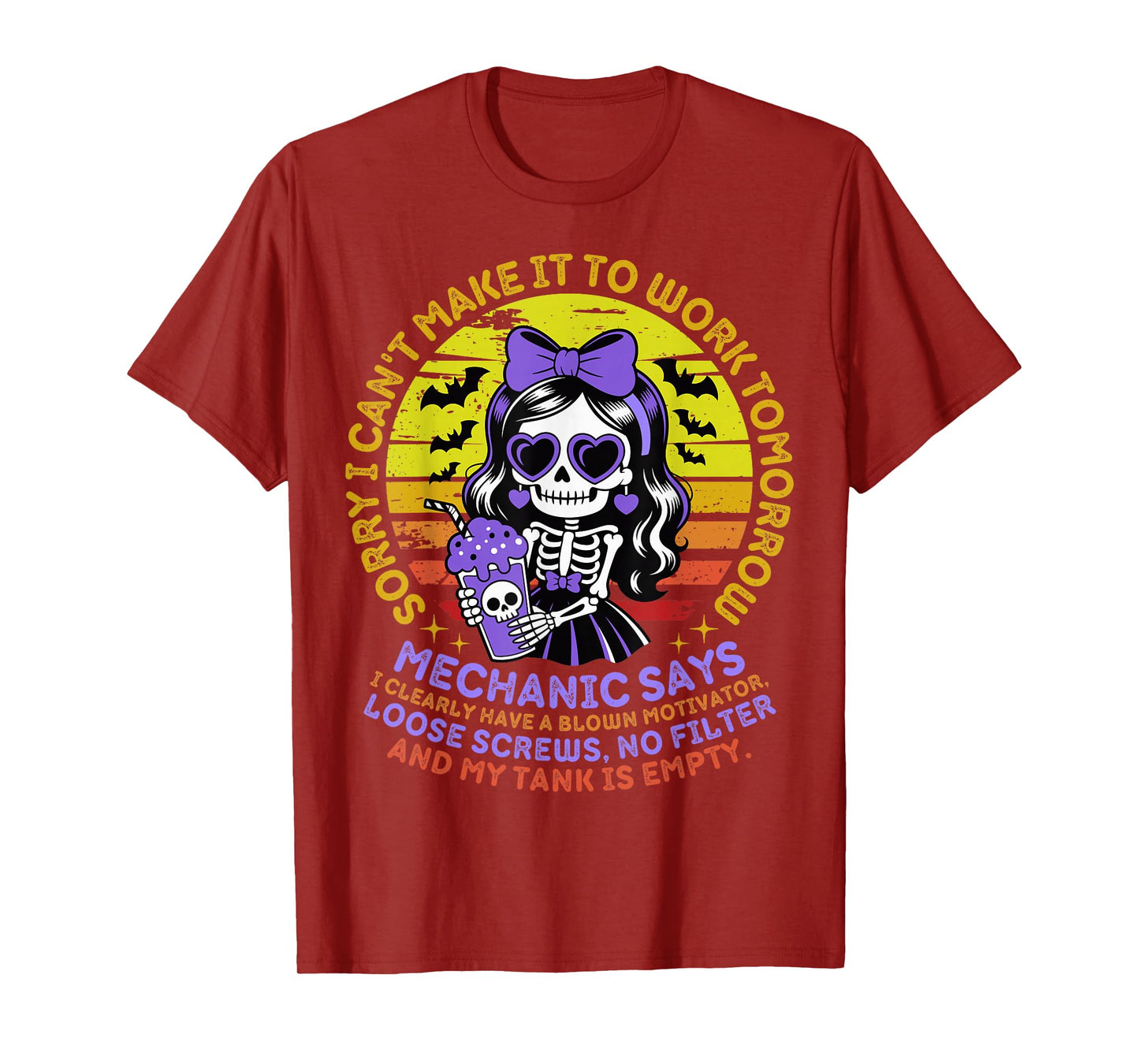 Sorry I Can't Make It to Work Tomorrow Funny Halloween T-Shirt
