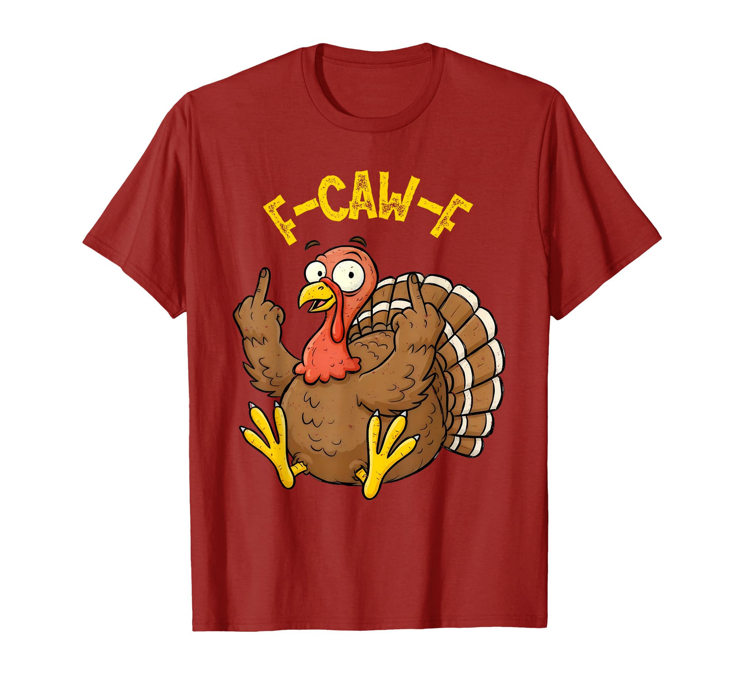 F CAW F Gobble Till You Wobble Funny Turkey Friends Crew T-Shirt