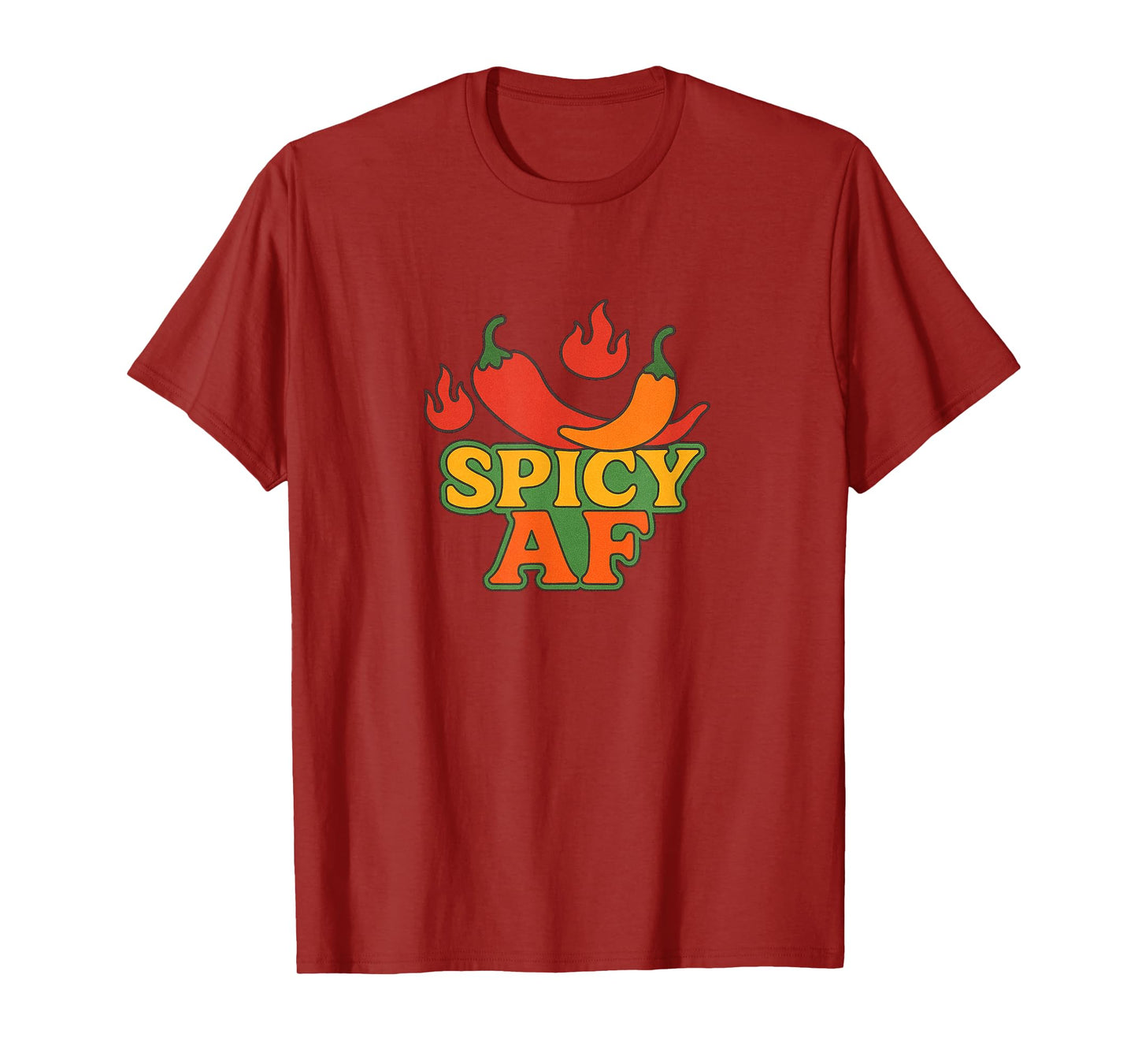 Spicy AF Hot Peppers Funny Fiery Foodie Heat Design T-Shirt