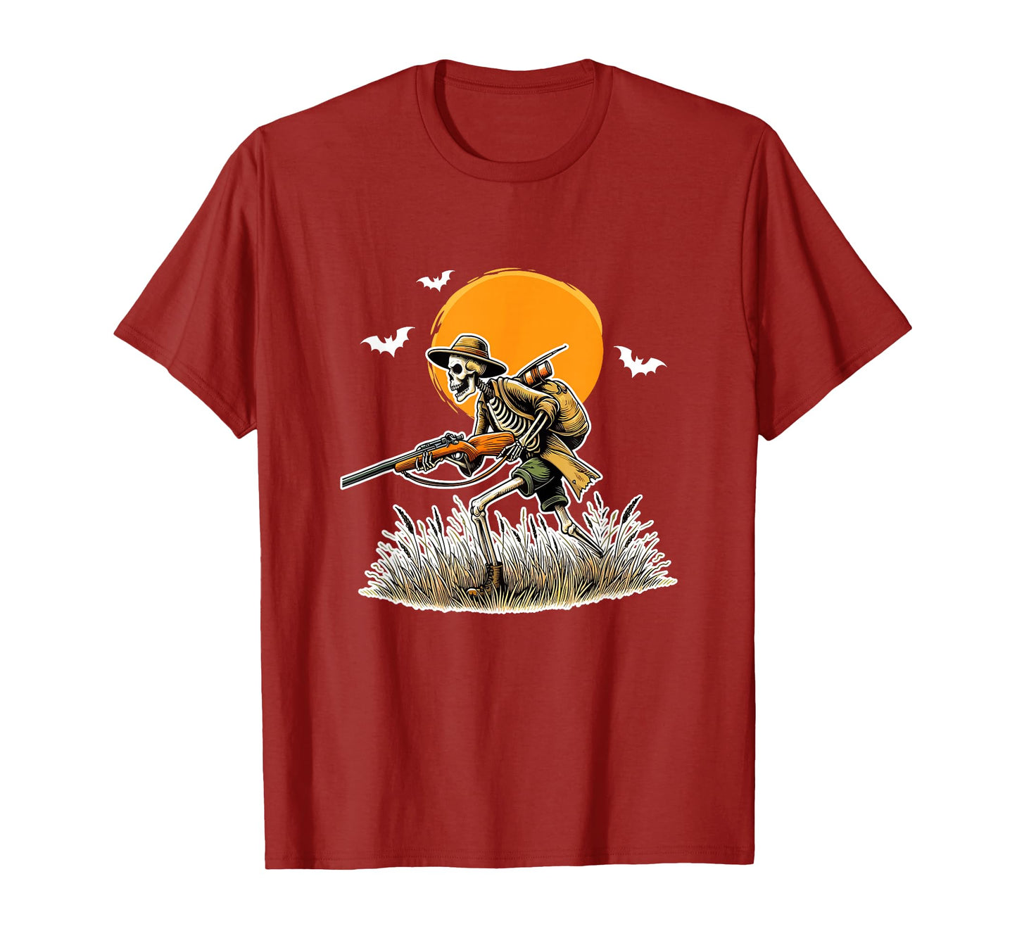 Skeleton Hunting Halloween Costume Sports Lover Family T-Shirt
