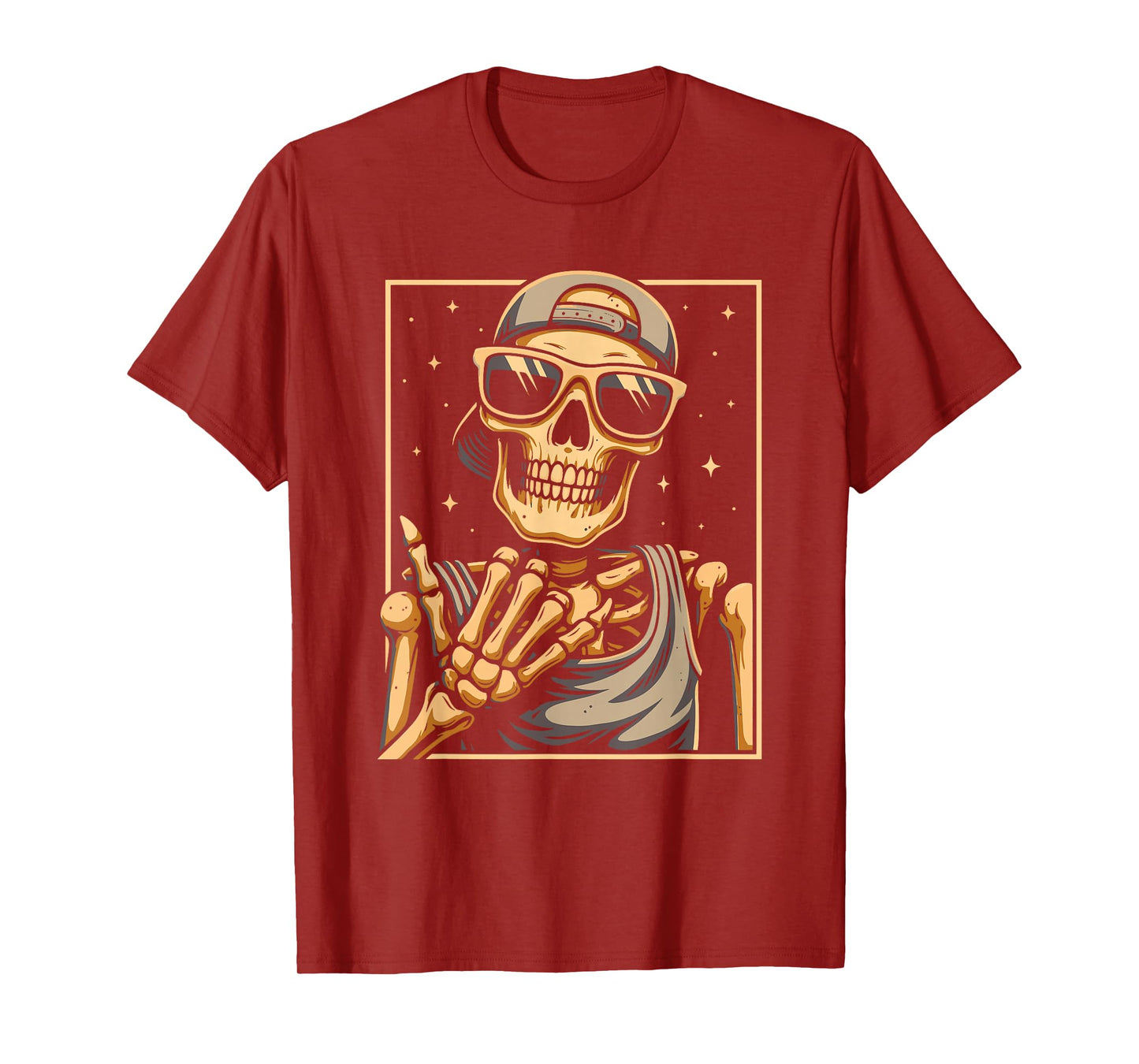 Funny Skeleton Costume Rock Hand for Halloween Cool Rocker T-Shirt