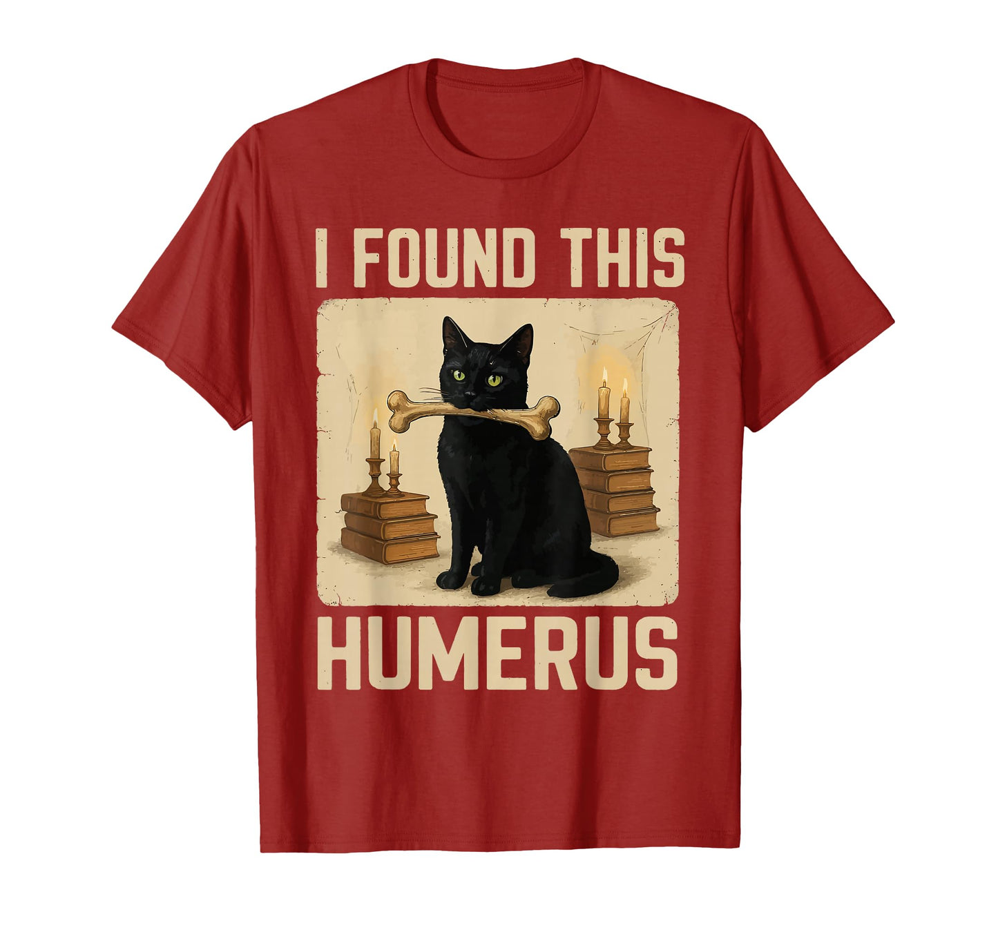 I Found This Humerus Costume Funny Black Cat Halloween T-Shirt