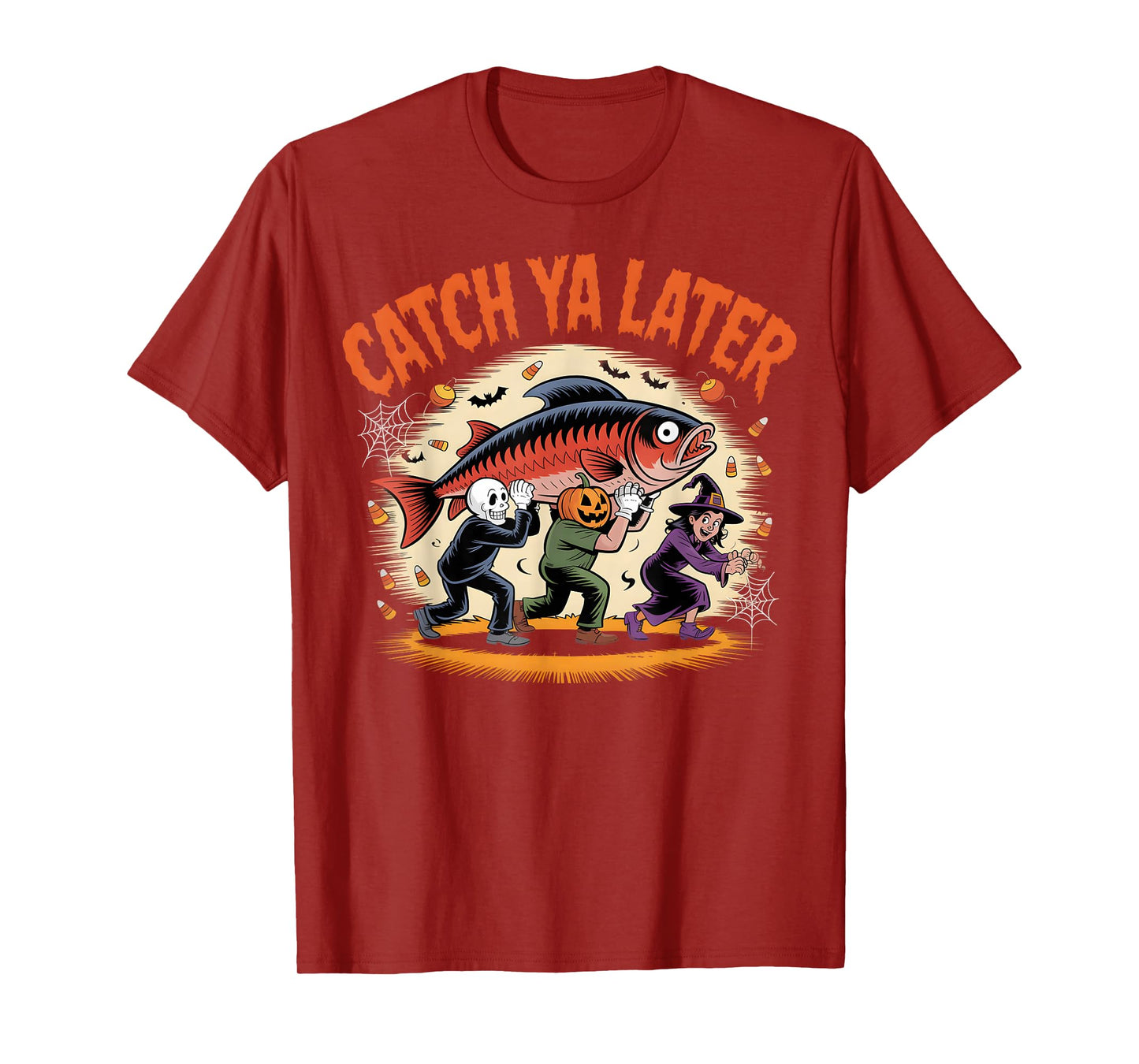 Catch Ya Later Funny Halloween Fishing Pun T-Shirt