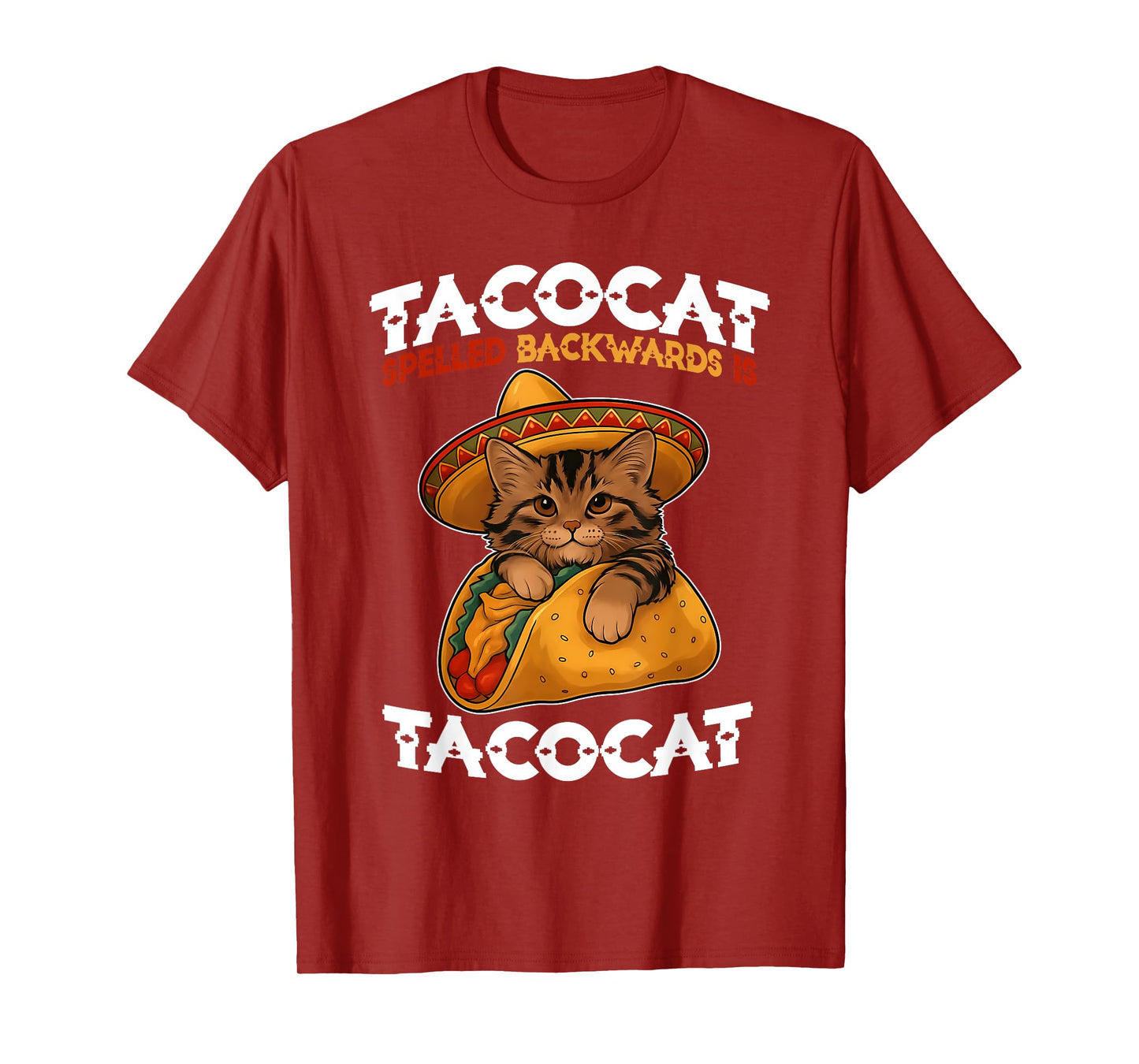 Tacocat Spelled Backward is Tacocat Funny Cat and Taco Lover T-Shirt
