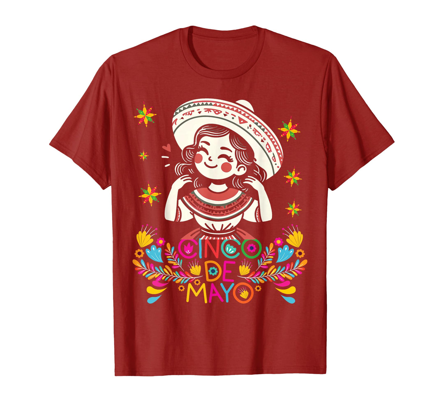 Cinco De Mayo Mexican Poncho 5 De Mayo Anime Cute Girl T-Shirt