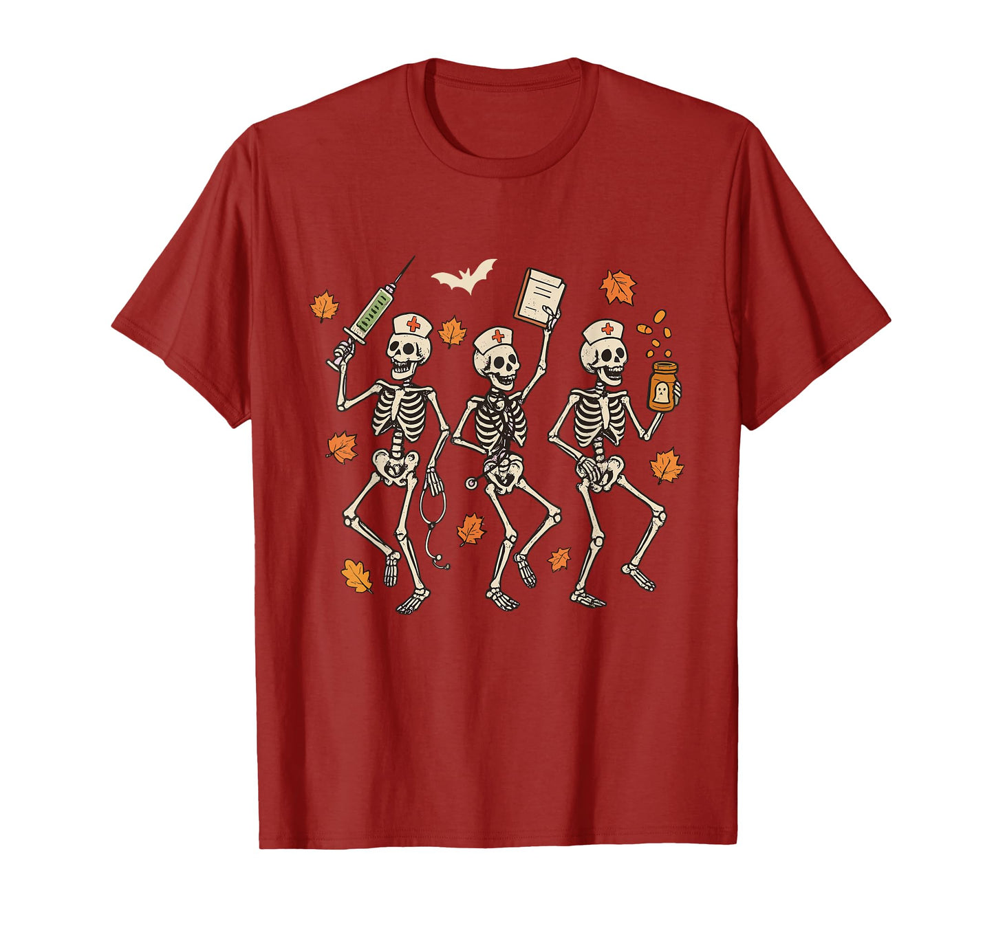 Skeleton Dancing Nurse Halloween Skeleton Nurse ER Fall T-Shirt