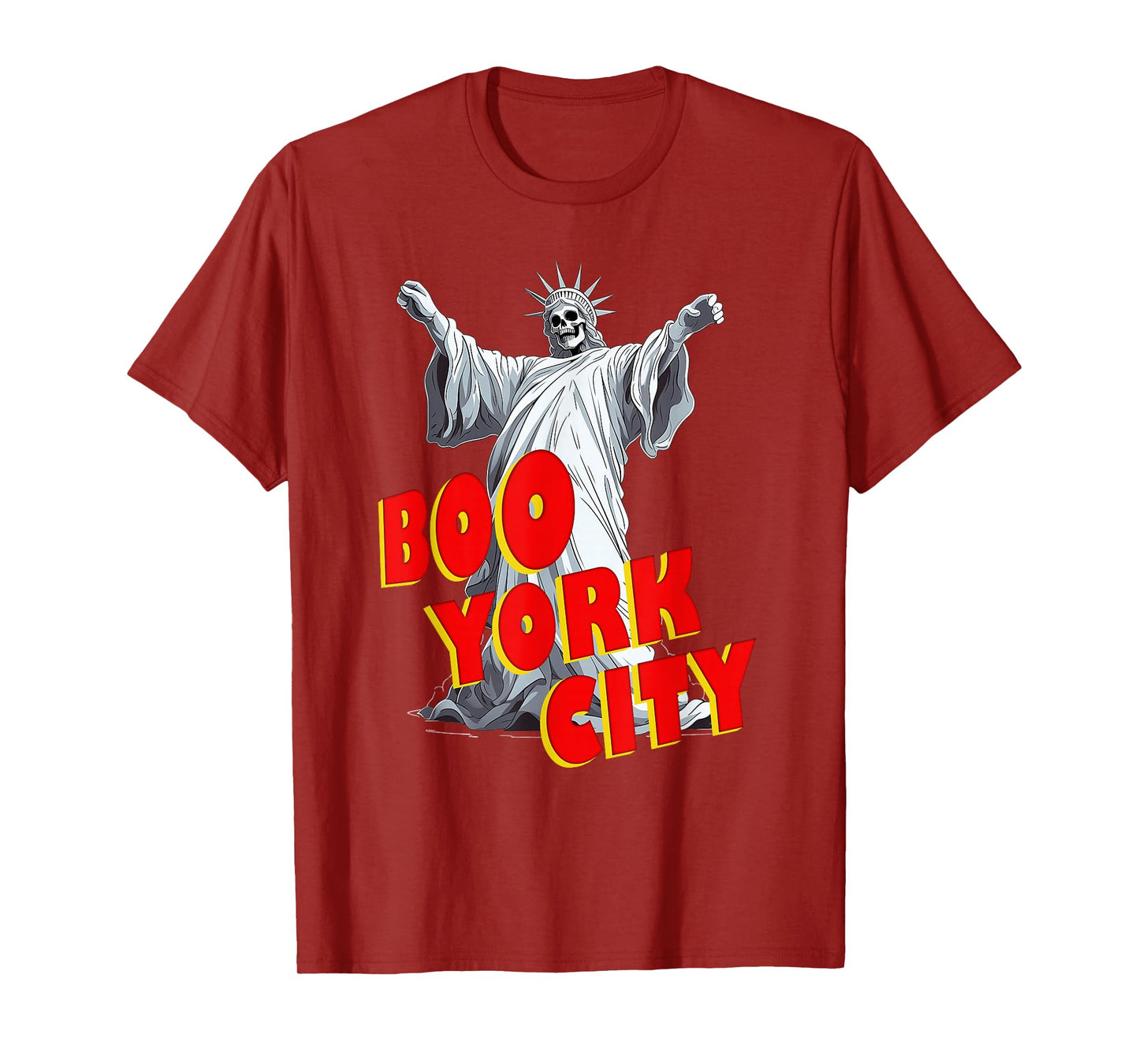Boo York City - Funny Halloween Statue of Liberty Skeleton T-Shirt