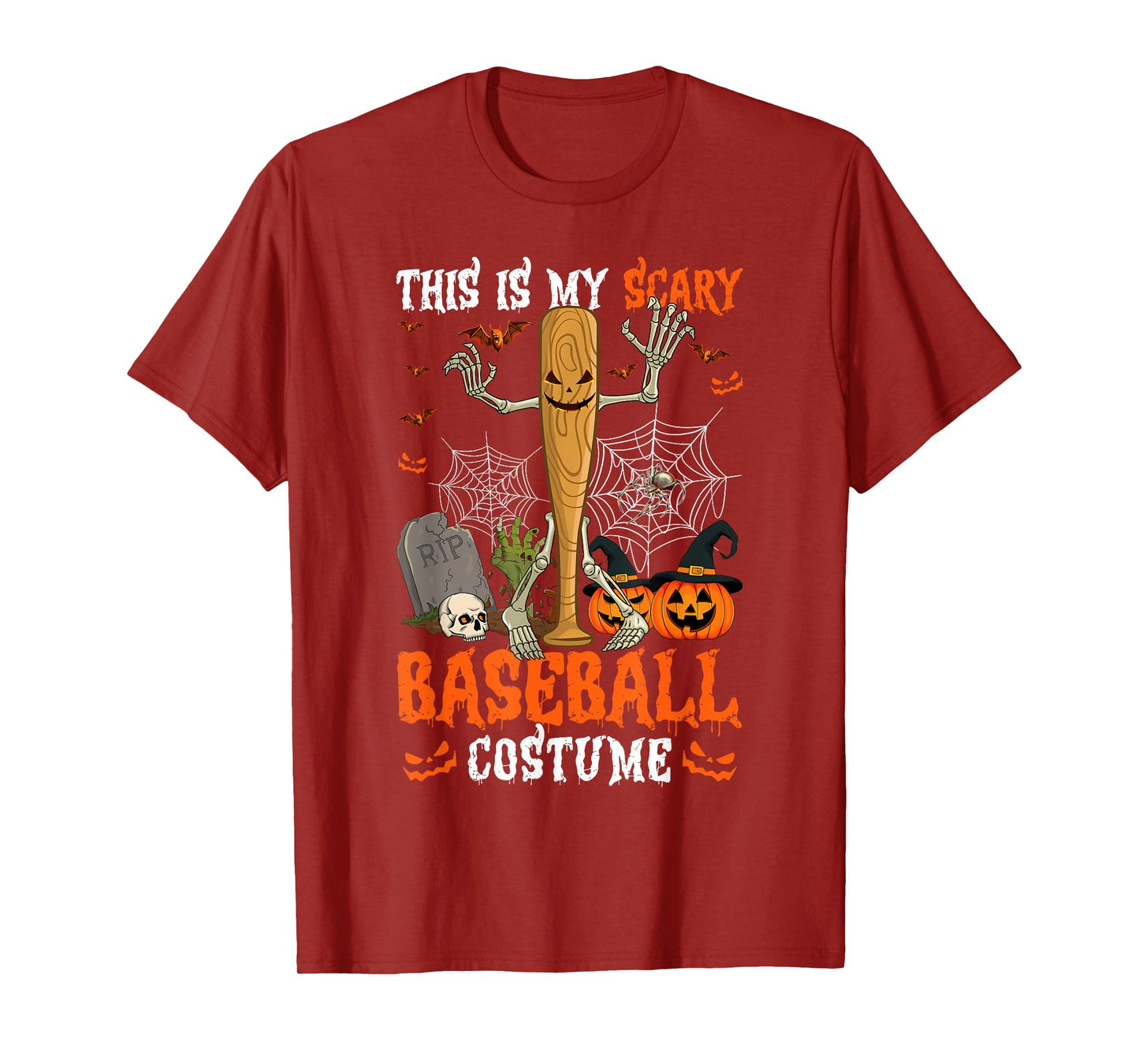This is My Scary Baseball Costume Skeleton Halloween Day T-Shirt