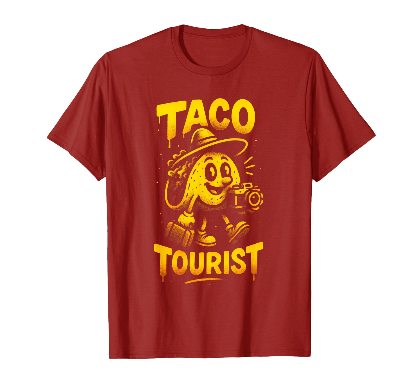 Taco Tourist Graffiti Typography Artwork T-Shirt