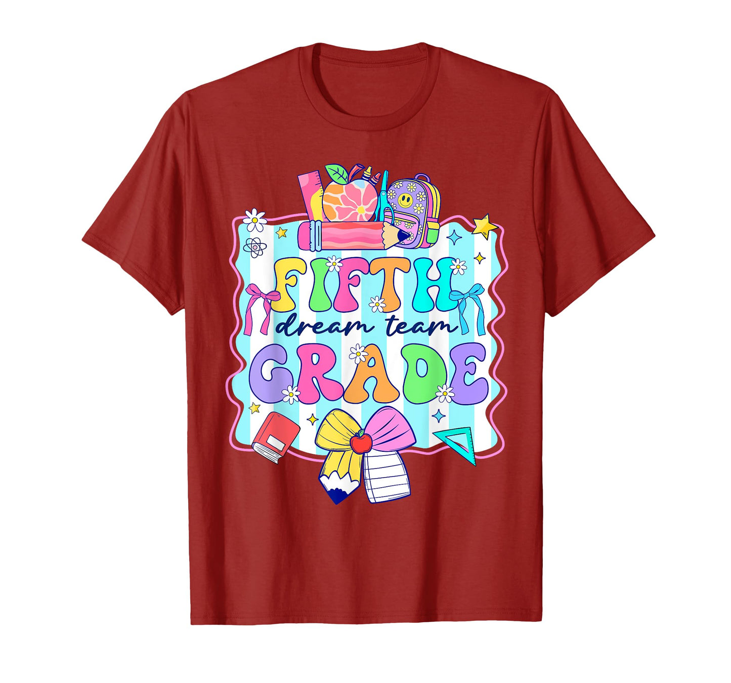 First Day Of Fifth Grade Back To School Cute Bow Kids Girls T-Shirt