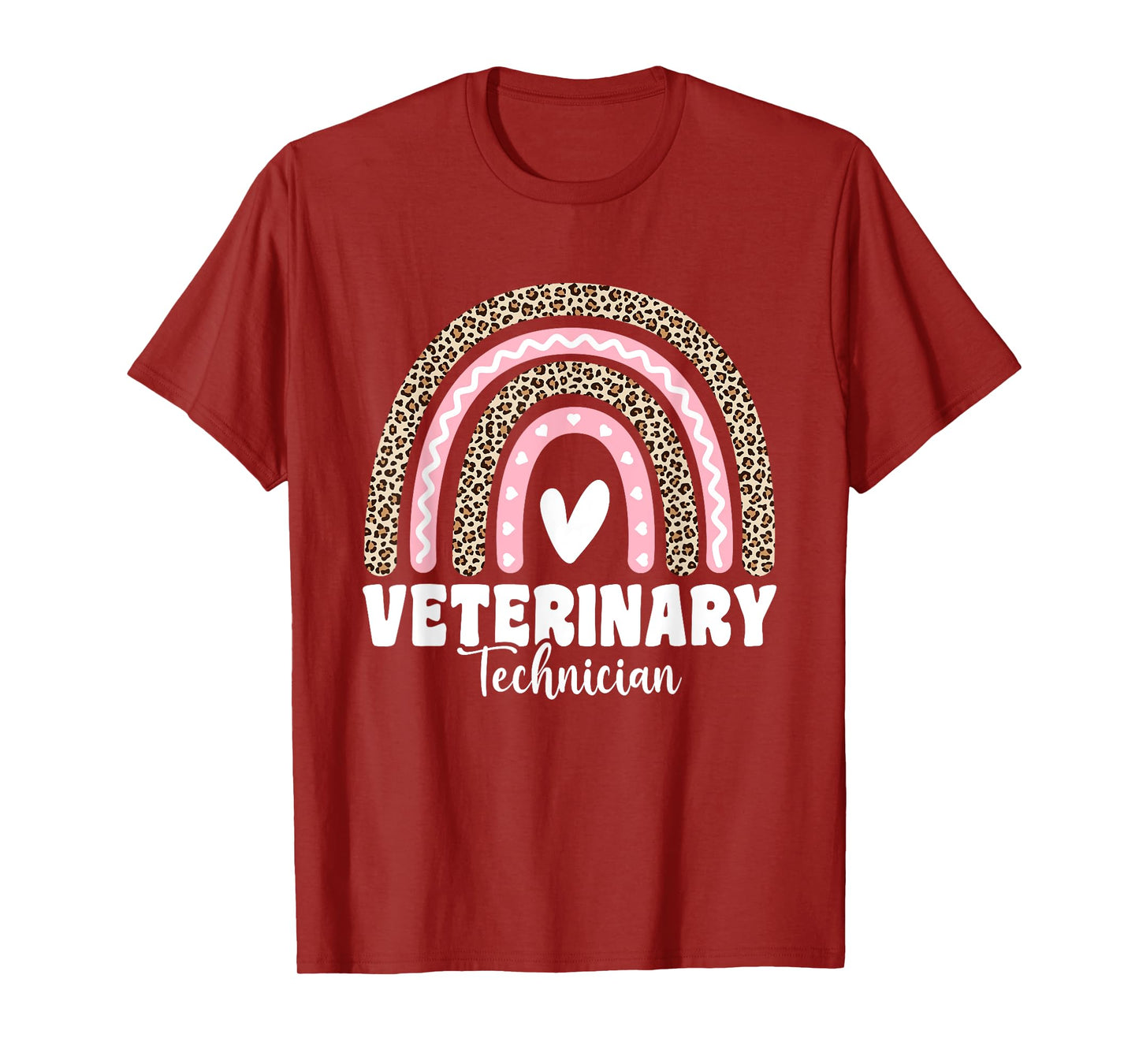 Veterinary Technician Vet Tech Rainbow Leopard For Women Men T-Shirt
