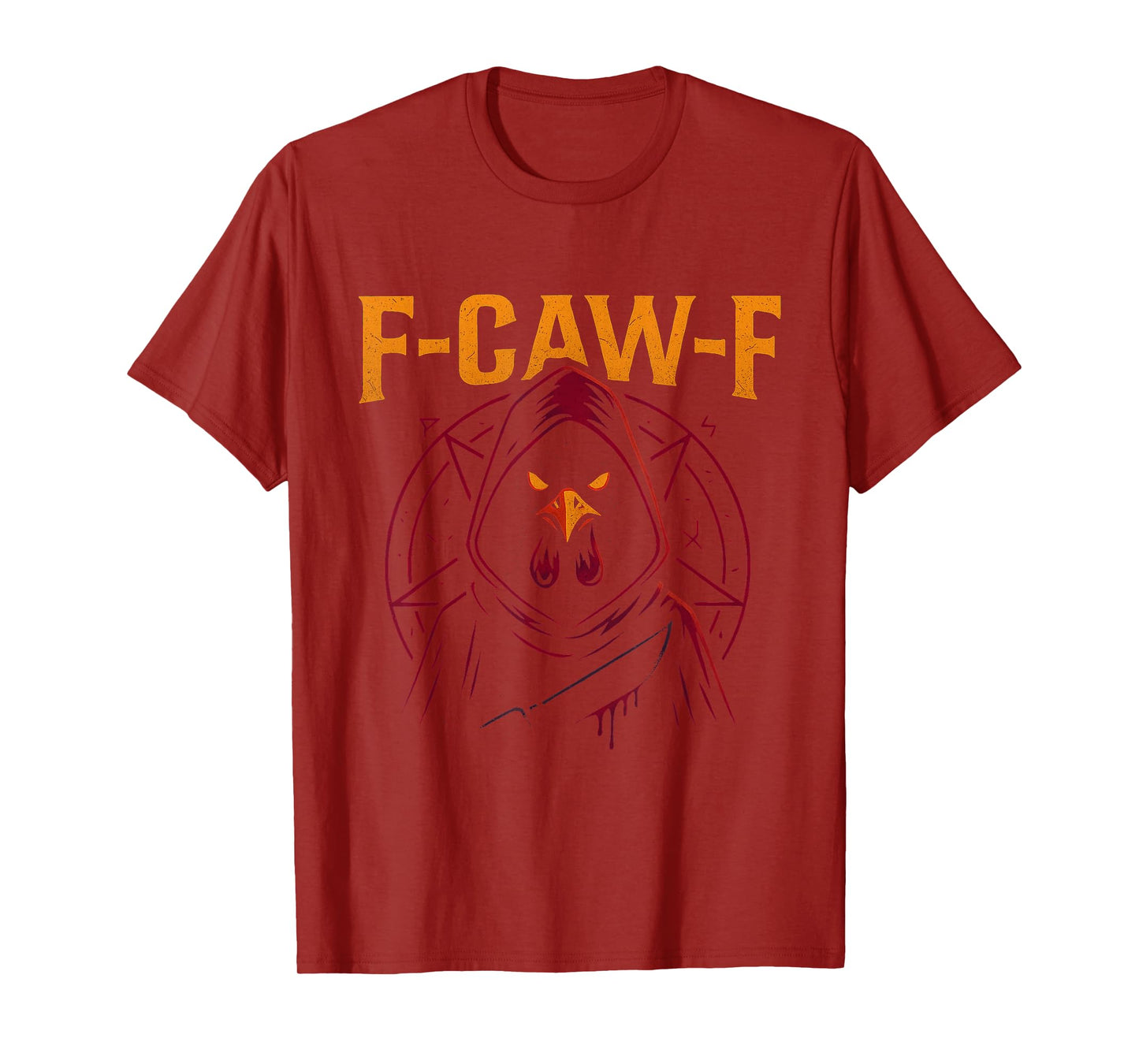 F CAW F Text with Cult Bird Occult Rooster T-Shirt