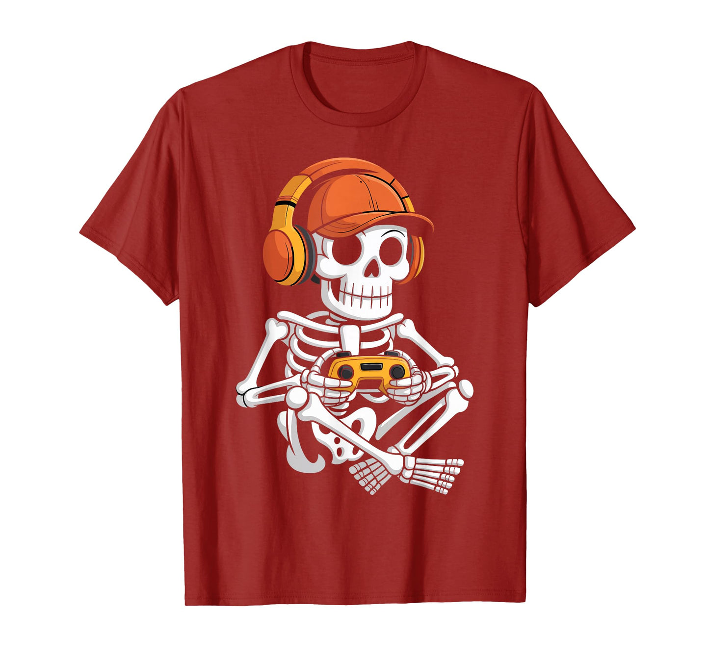 Halloween Skeleton Gamer Funny Video Gaming Boys T-Shirt