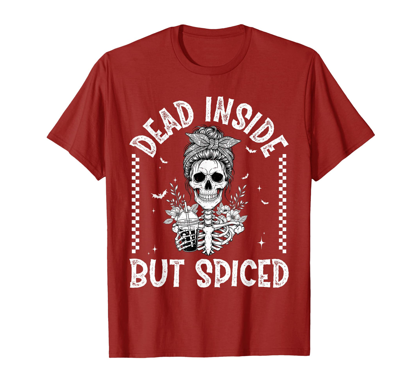 Dead Inside But Spiced Skeleton Pumpkin Spice Halloween Vibe T-Shirt