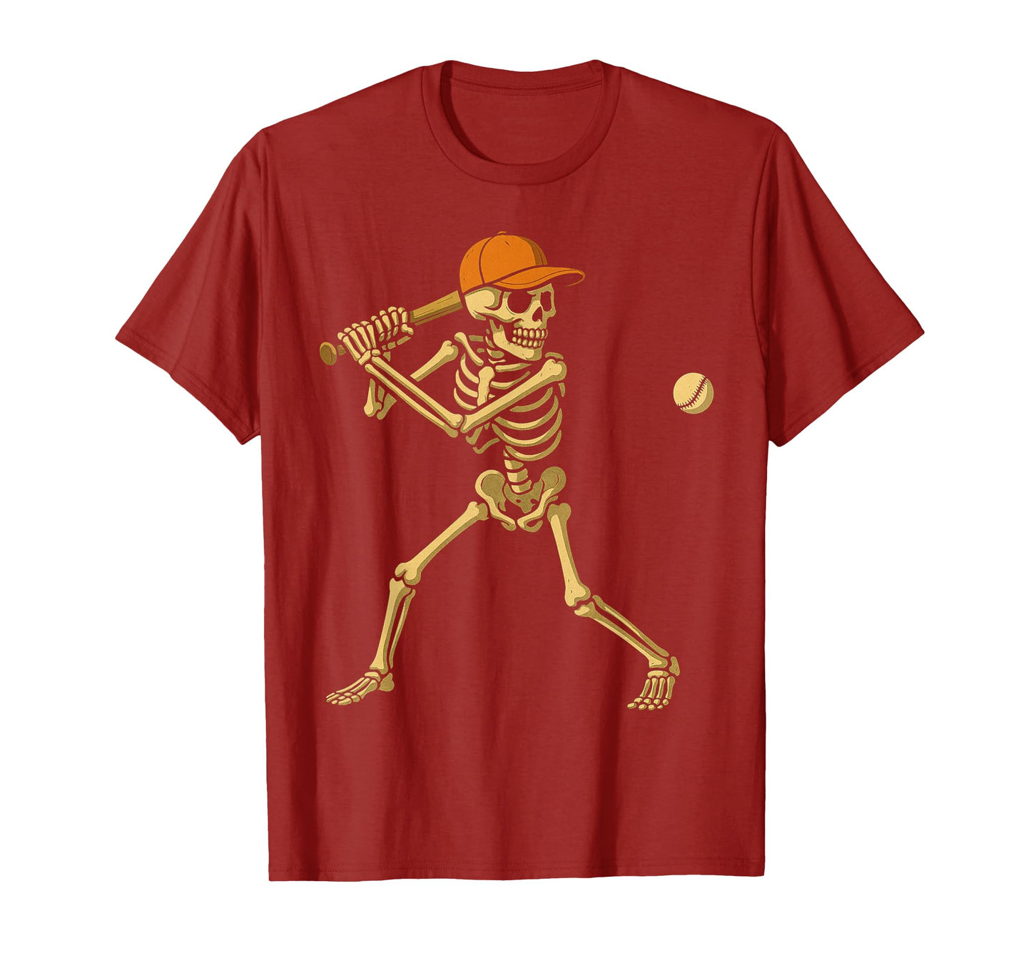 Skeleton Baseball Halloween Costume Funny Men Boys Kids T-Shirt