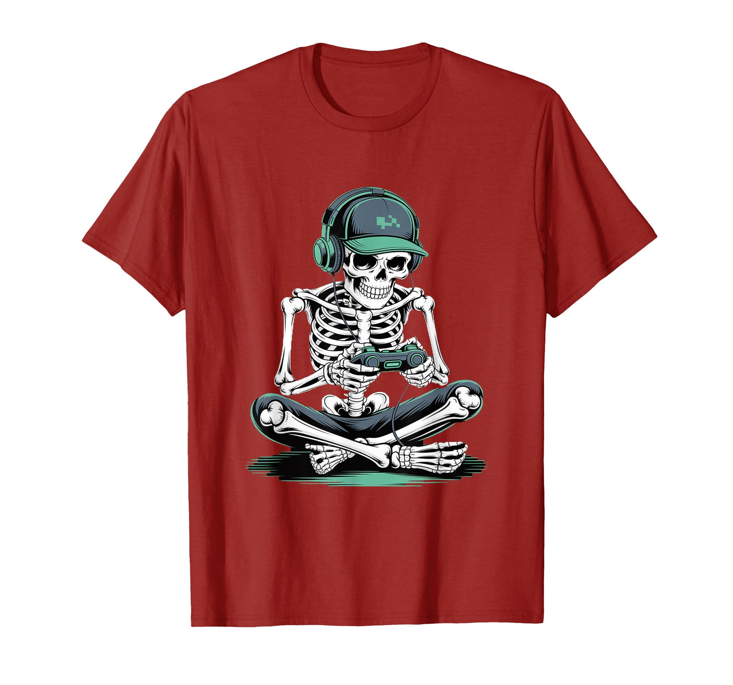 Funny Halloween Skeleton Gamer T-Shirt