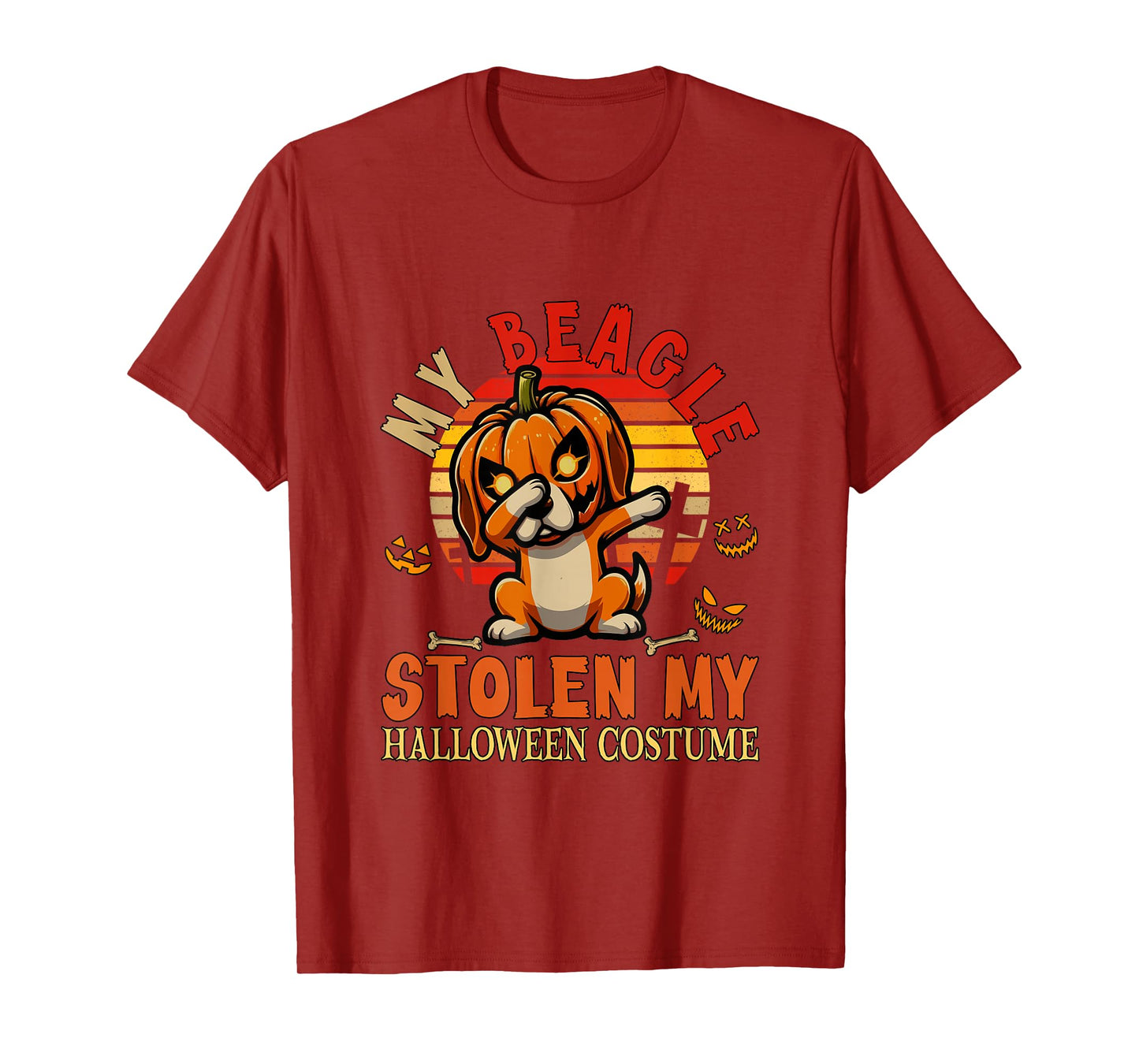 Beagle Stolen My Halloween Costume Dog Carved Pumpkin T-Shirt