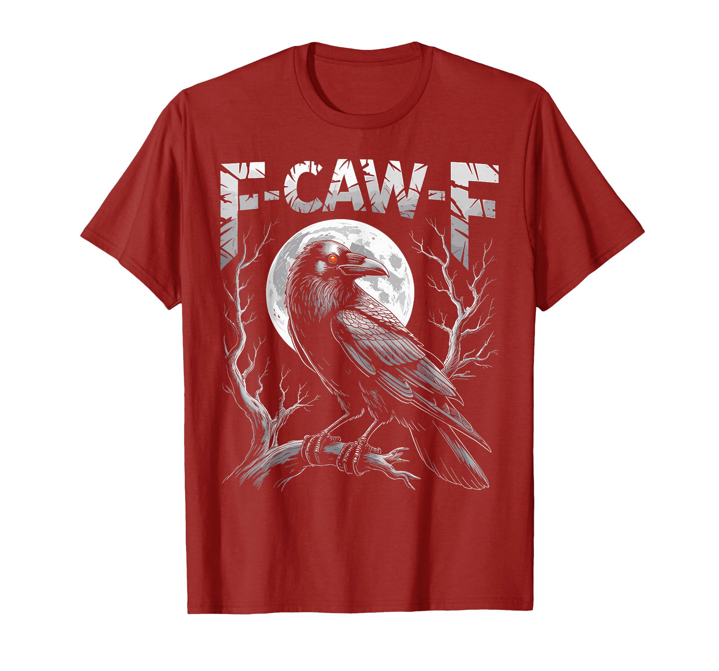 Black Crow, F-Caw-F Funny Black Bird Moon Gothic Adult Humor T-Shirt