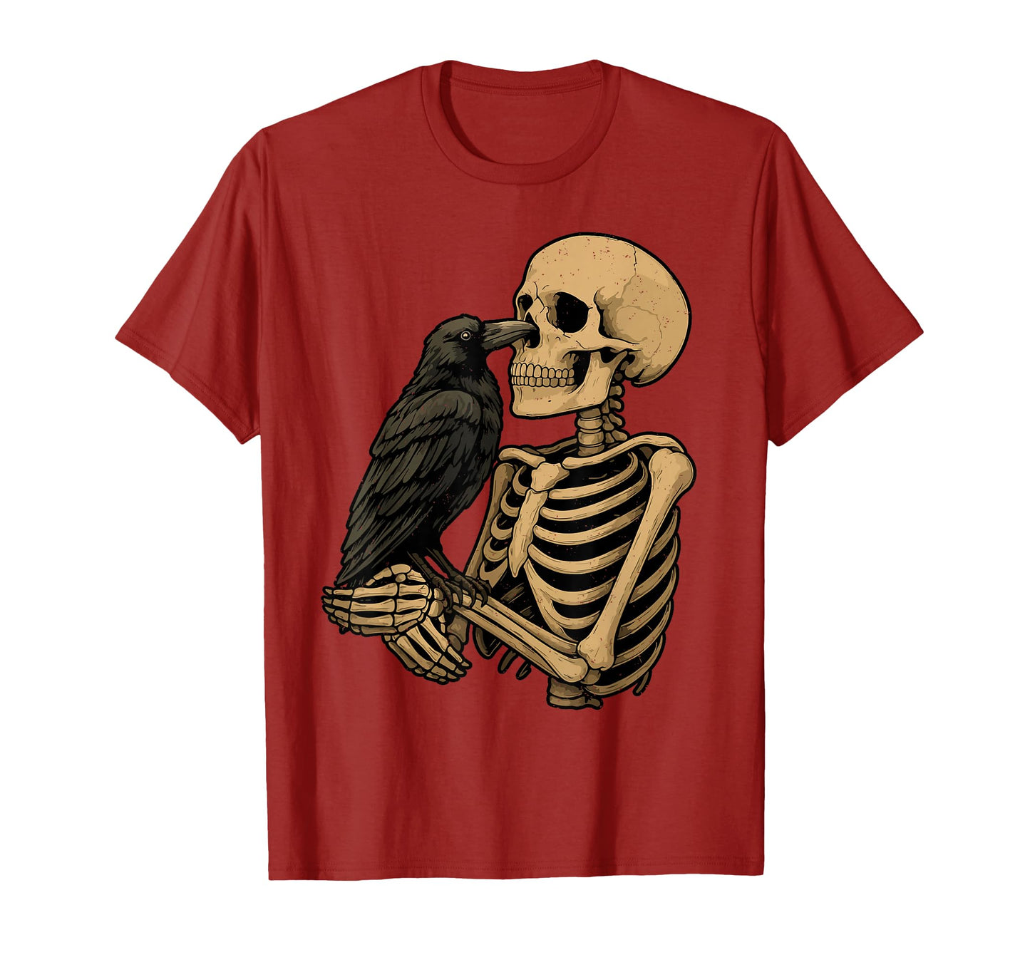 Skeleton Crow Halloween Bones Skull Gothic Spooky Season T-Shirt