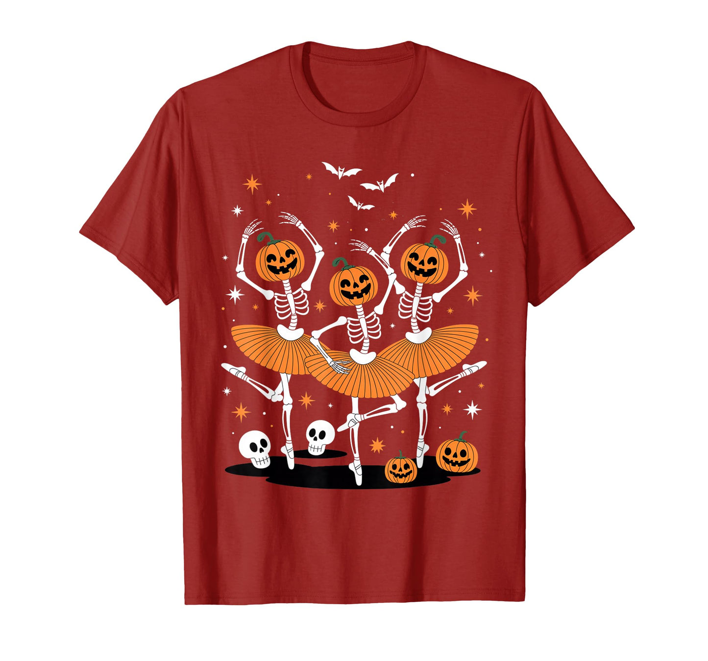 Skeleton Ballerina Ballet Dance Halloween Women Girl T-Shirt