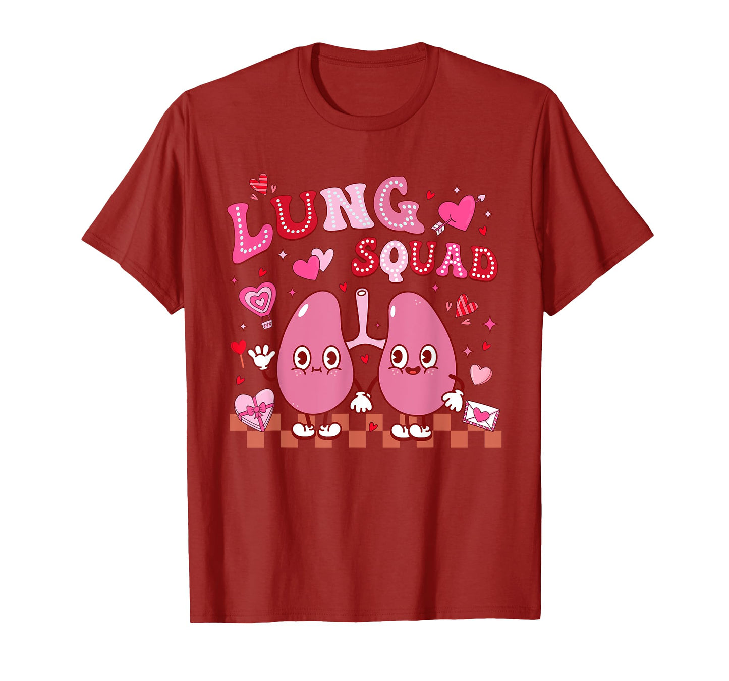 Groovy Lung Squad Respiratory Therapist Valentine's Day T-Shirt