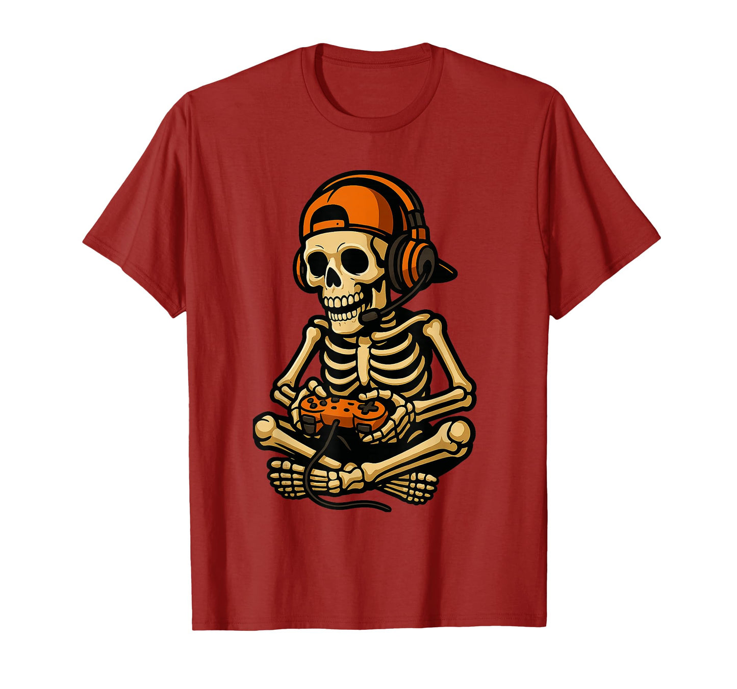 Halloween Skeleton Gamer Video Gaming Boys Men Kids T-Shirt