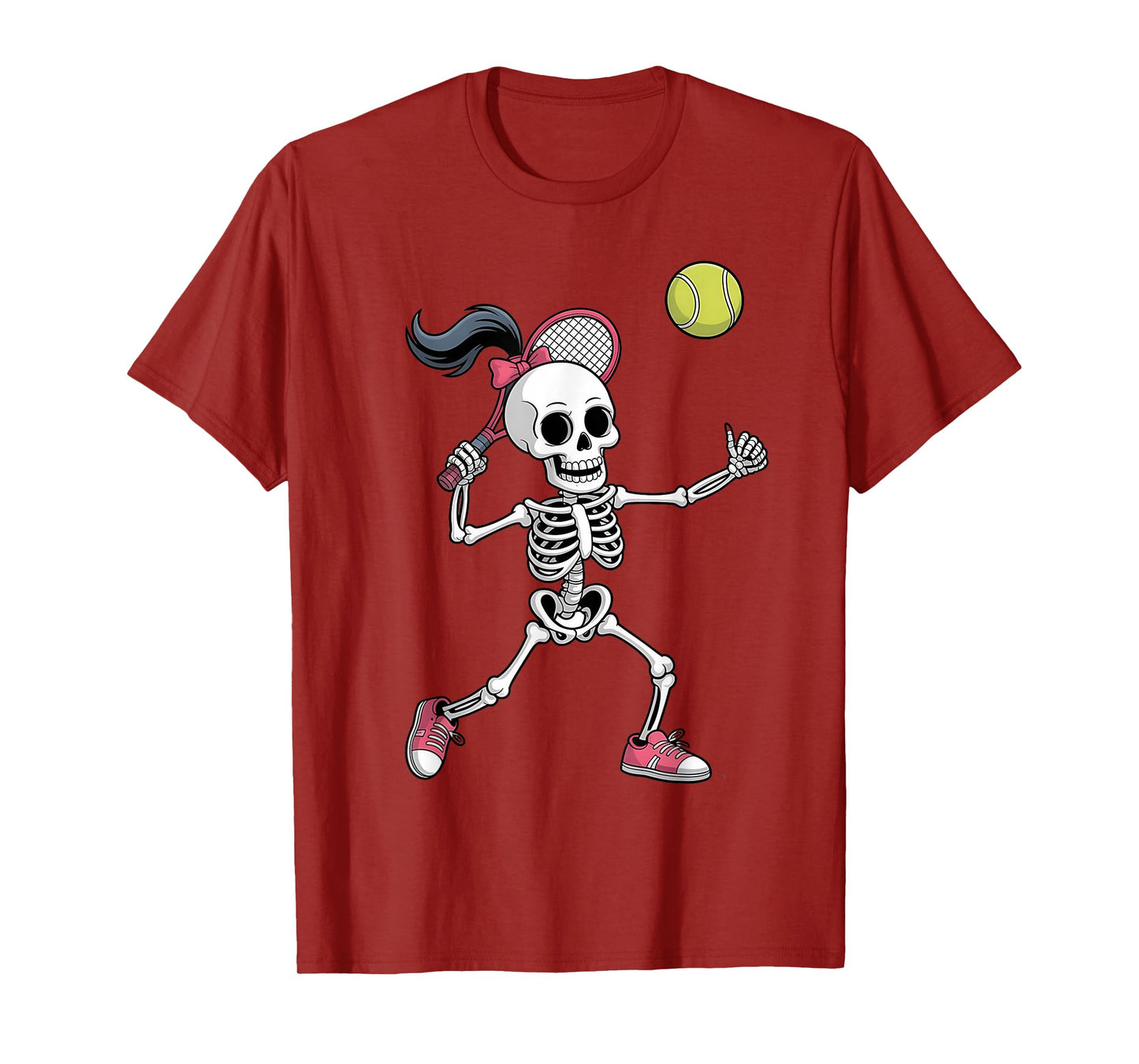 Skeleton Tennis Halloween Costume Funny Women Girls Kids T-Shirt