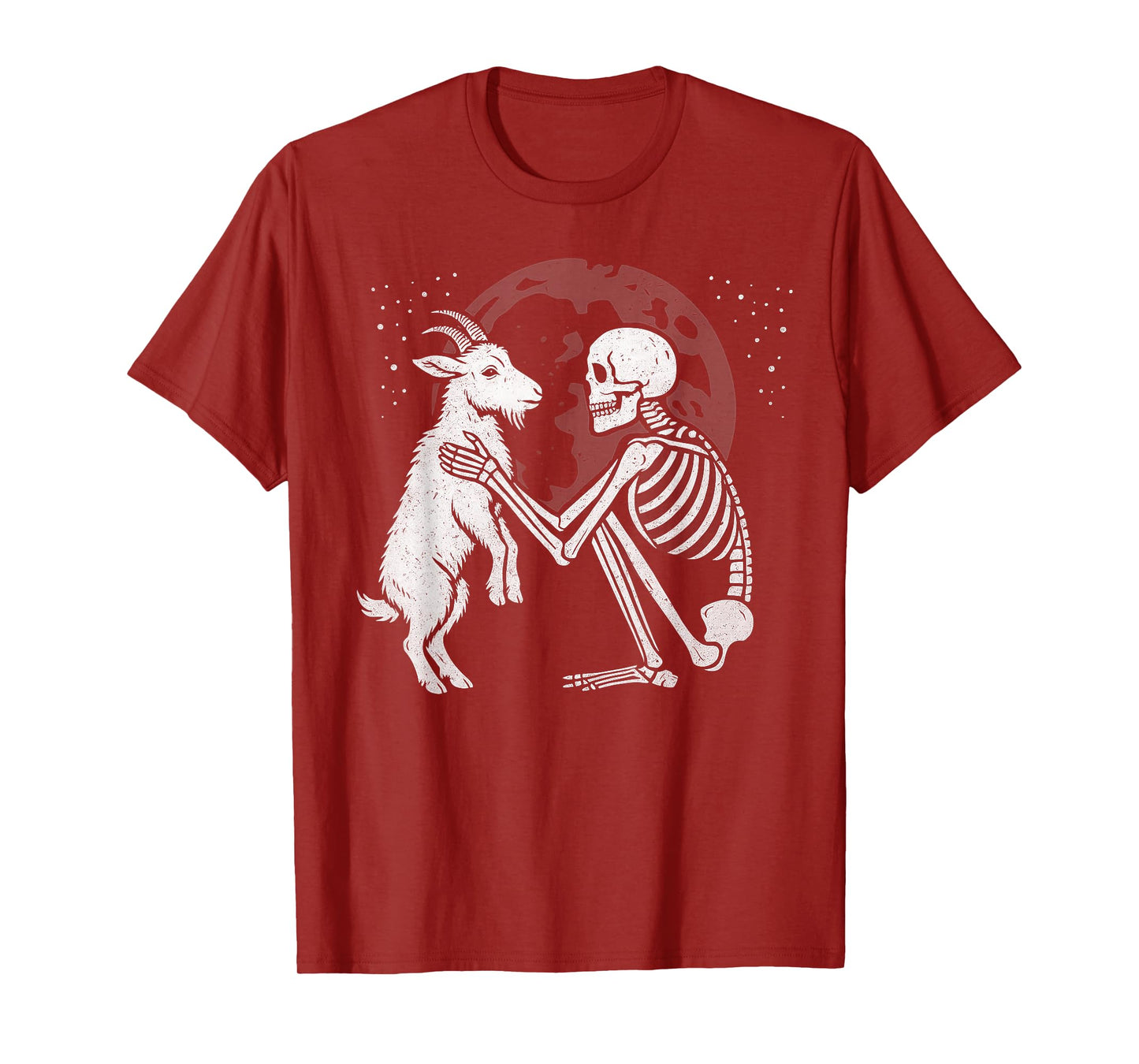 Goat Skeleton Moon Halloween Animal Lover T-Shirt