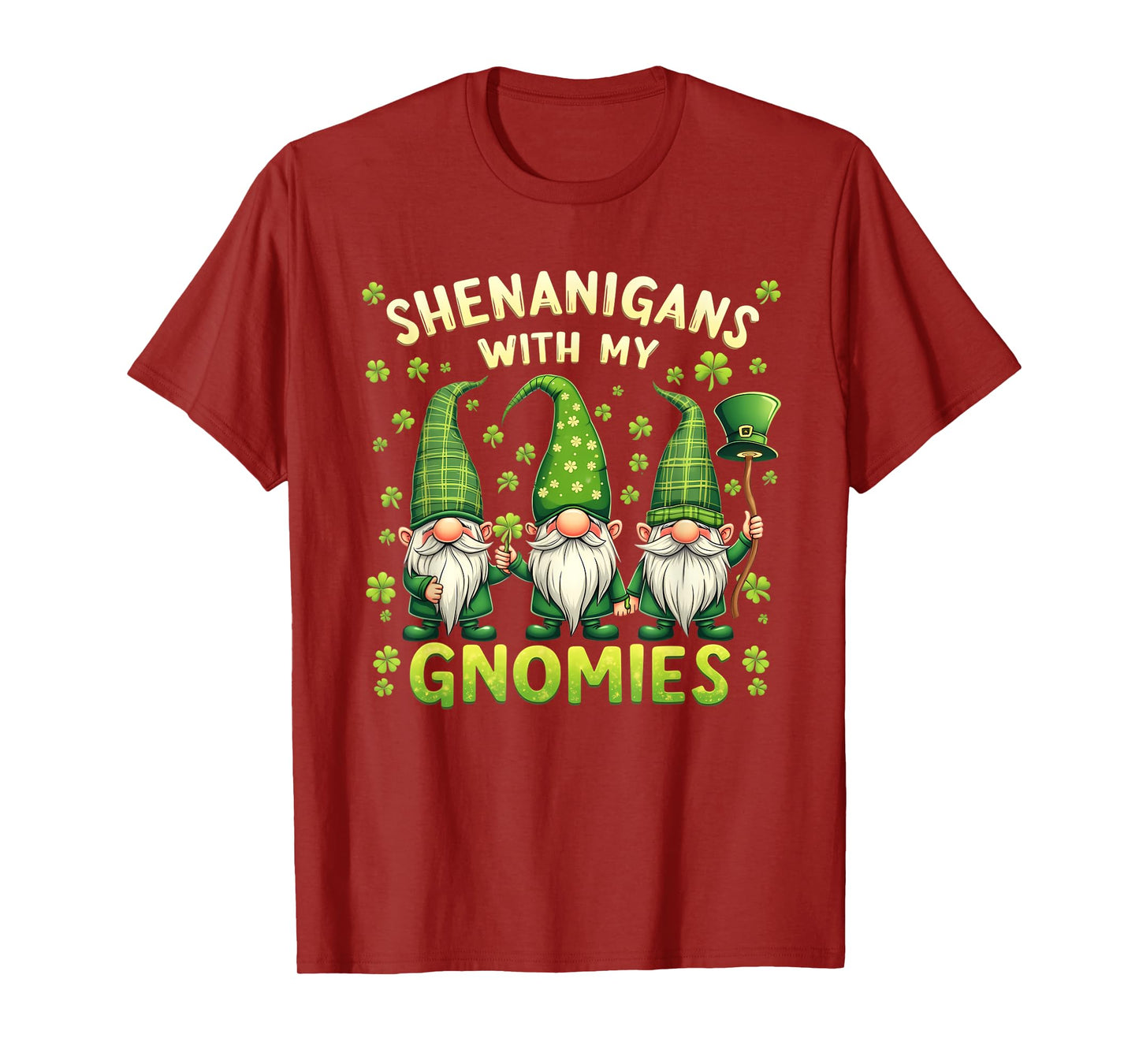 Women’s St Patrick’s Day Lucky Shamrock Gnome Irish Green St T-Shirt