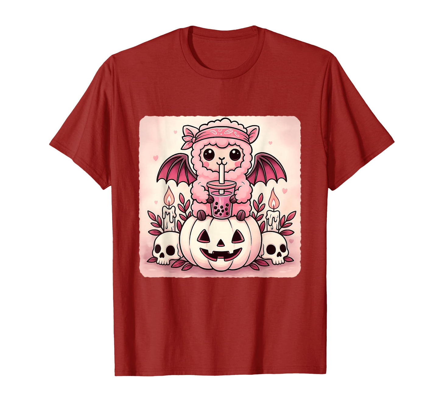 Alpaca Bat Kawaii Pastel Goth Creepy Cute Skeleton T-Shirt