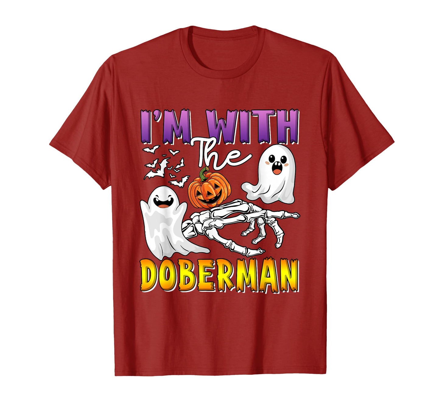 I'm with Doberman Halloween Boo Ghost Funny Single Owner T-Shirt