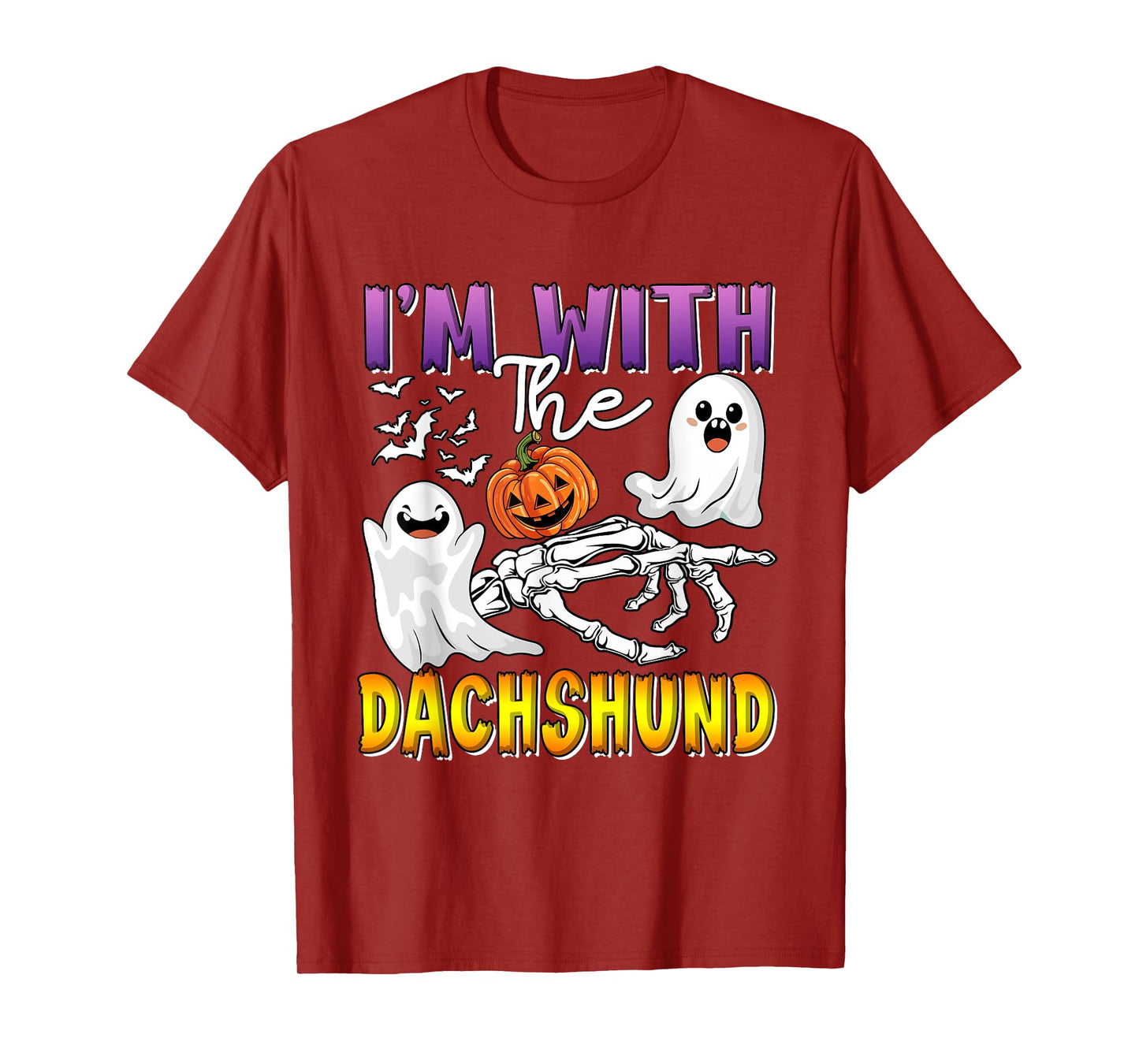 I'm with Dachshund Halloween Boo Ghost Funny Single Owner T-Shirt