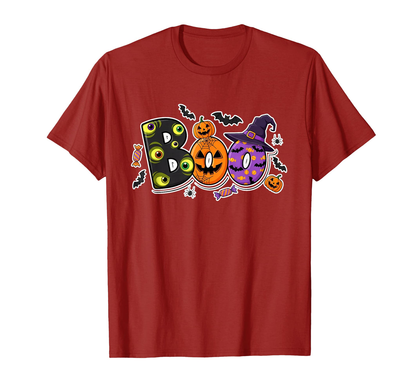 Halloween Boo Spooky Spiders and Bats Fun Family T-Shirt