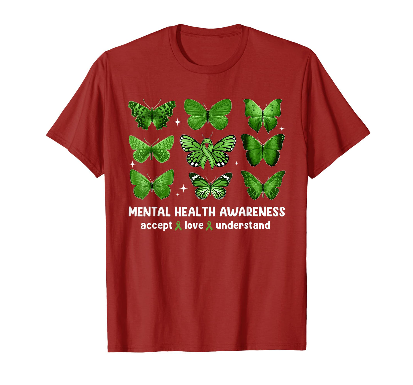 Butterfly Mental Health Awareness Accept Love Understand Kid T-Shirt