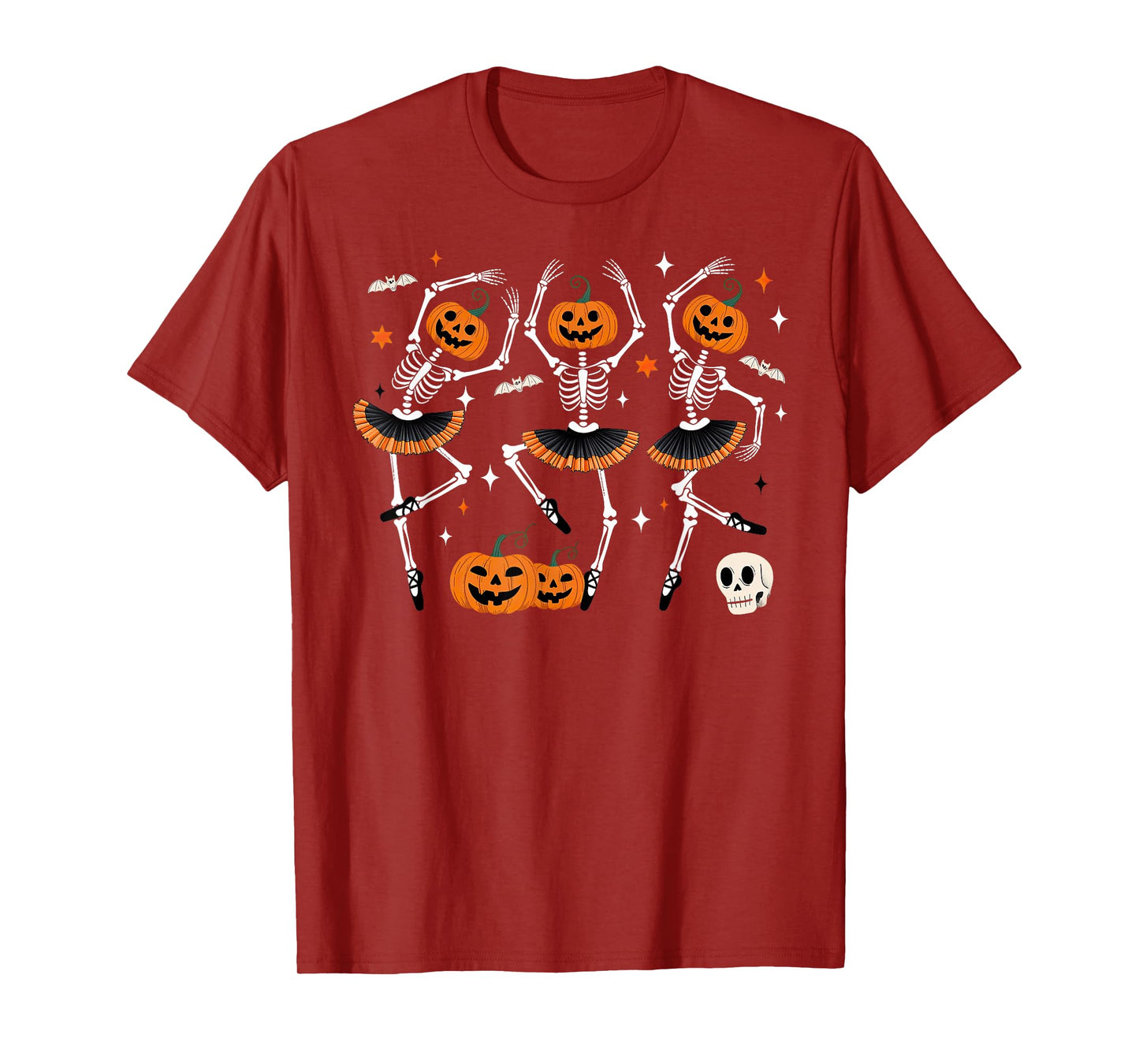 Ballet Pumpkin Skeleton Halloween T-Shirt