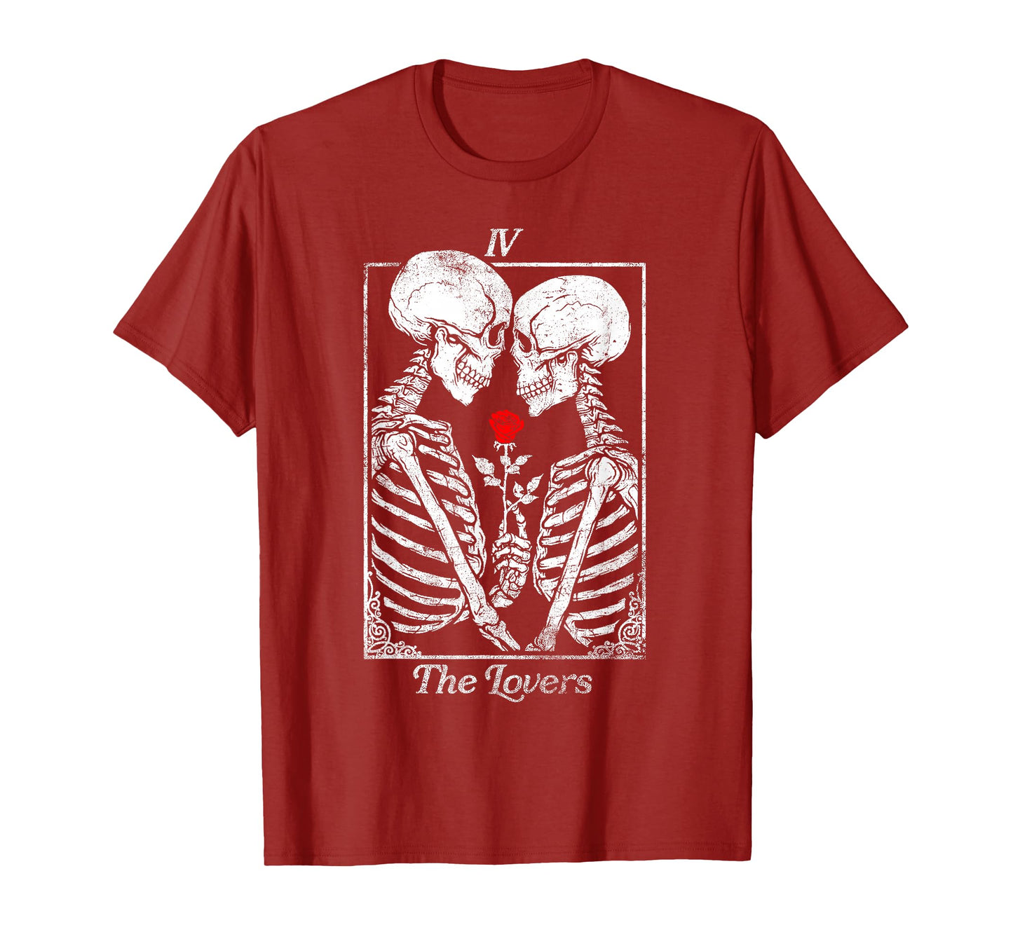 Retro The Skeleton Tarot Card Gothic Halloween T-Shirt