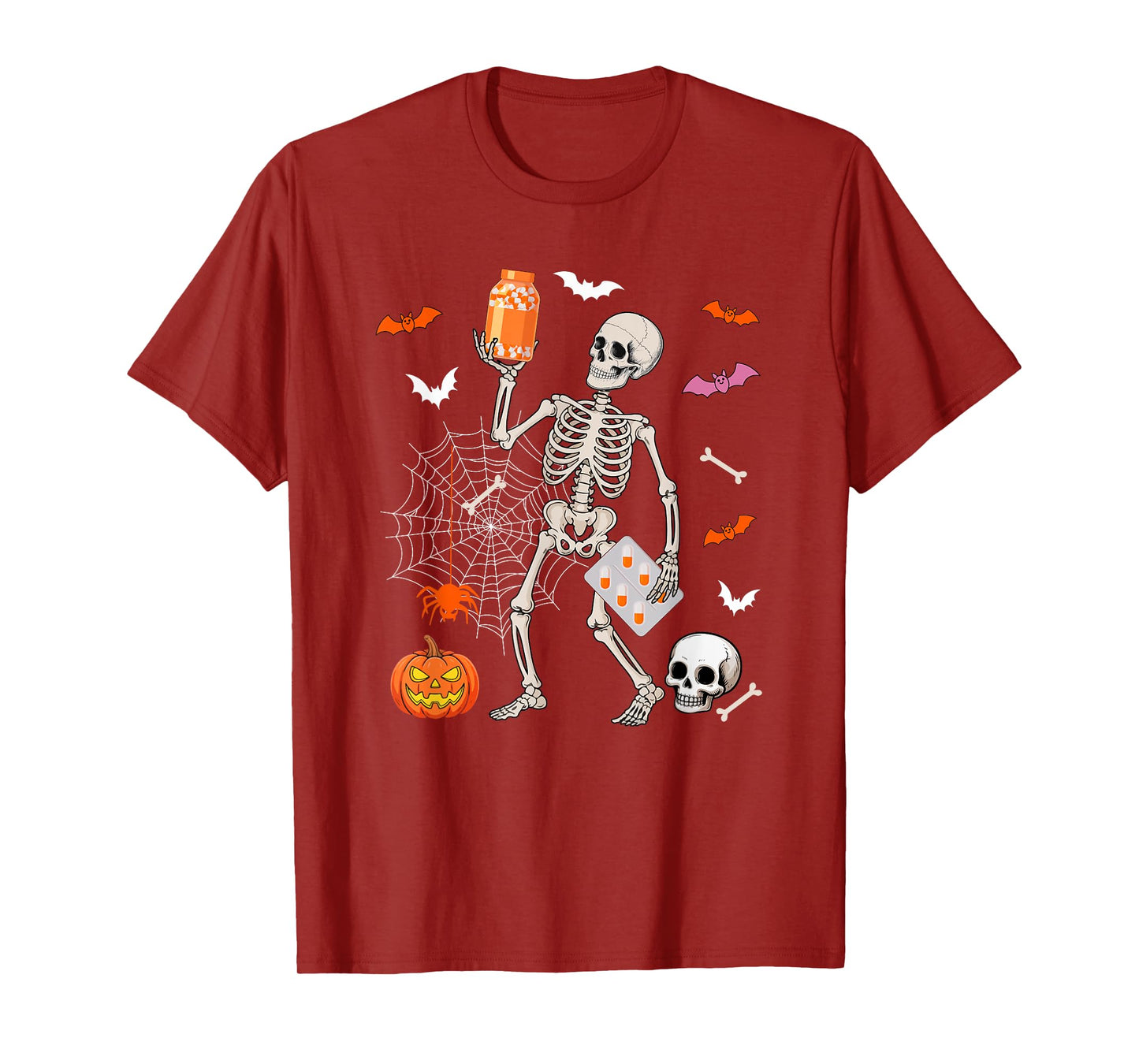 Pharmacist Job Horror Skeleton Halloween Costume Team T-Shirt