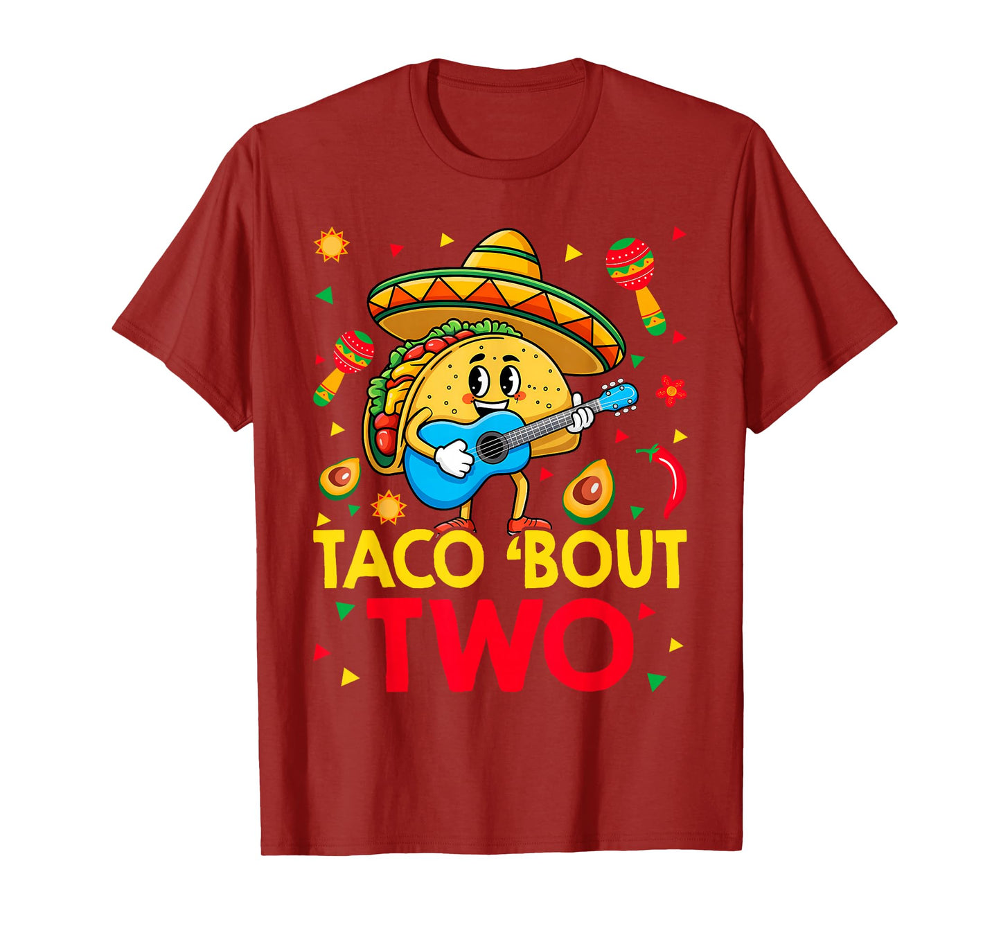 Cute Taco Bout Two 2nd Second Birthday 2 Year Old Boys Girls T-Shirt