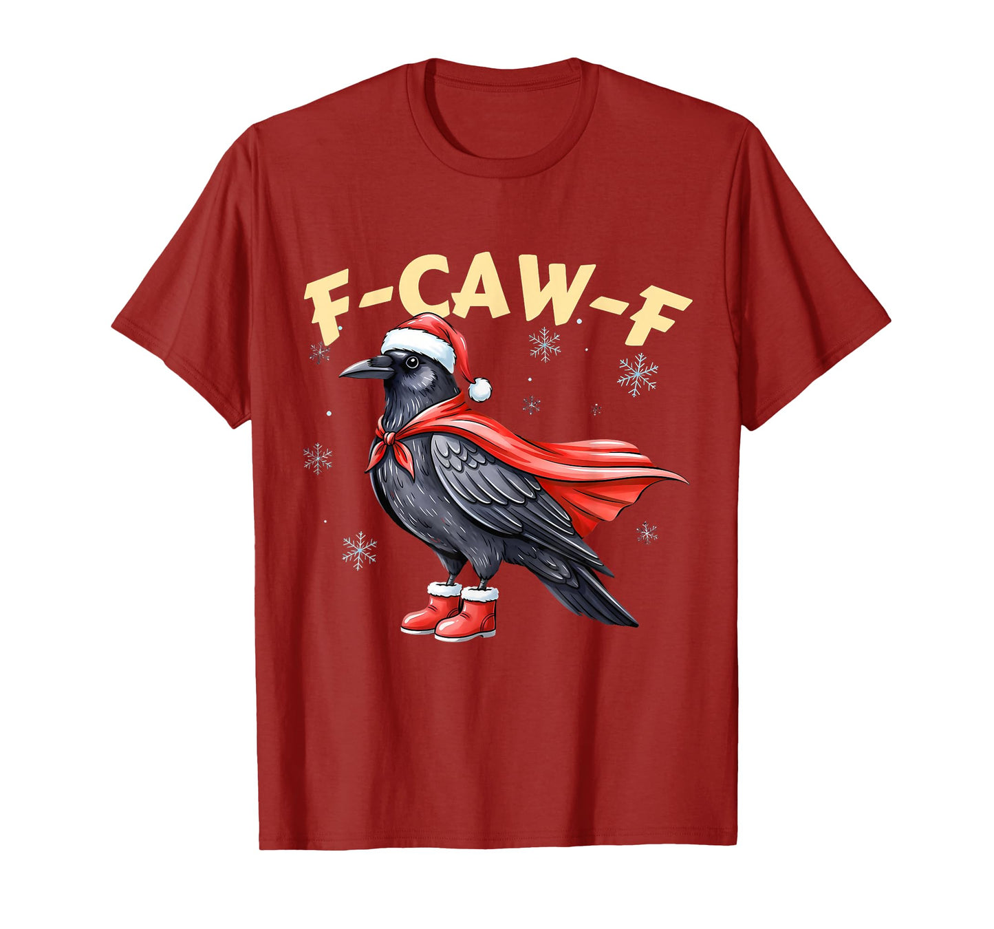 F-Caw-F Black Crow Bird Retro Vintage Christmas T-Shirt