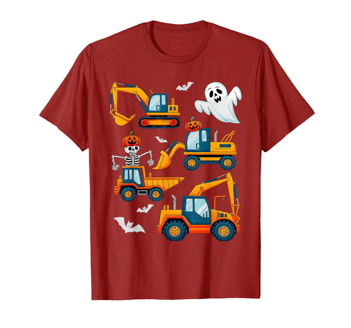 Halloween Skeleton Construction Vehicles Funny Cute T-Shirt